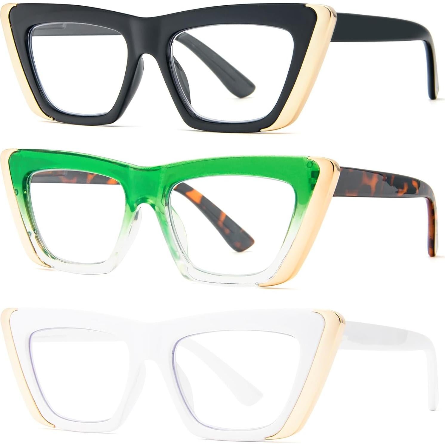 Gafas de Lectura MMOWW 3 Paquetes Anti-luz Azul Mujeres