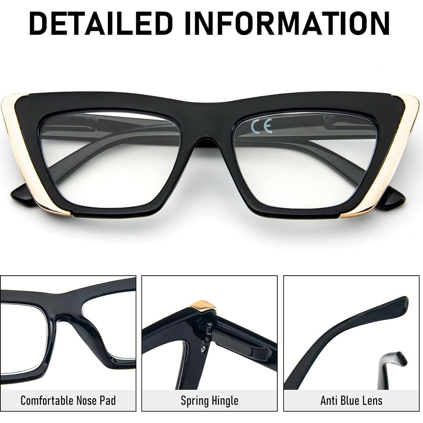 Gafas de Lectura MMOWW 3 Paquetes Anti-luz Azul Mujeres