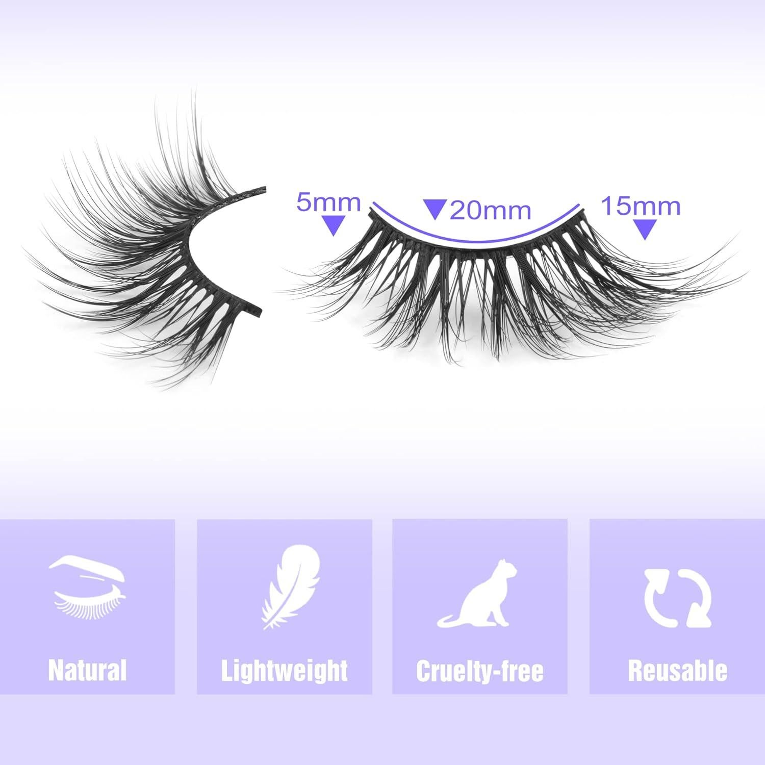Pestañas Postizas Half Lashes ALICE 3D Naturales 7 Pares