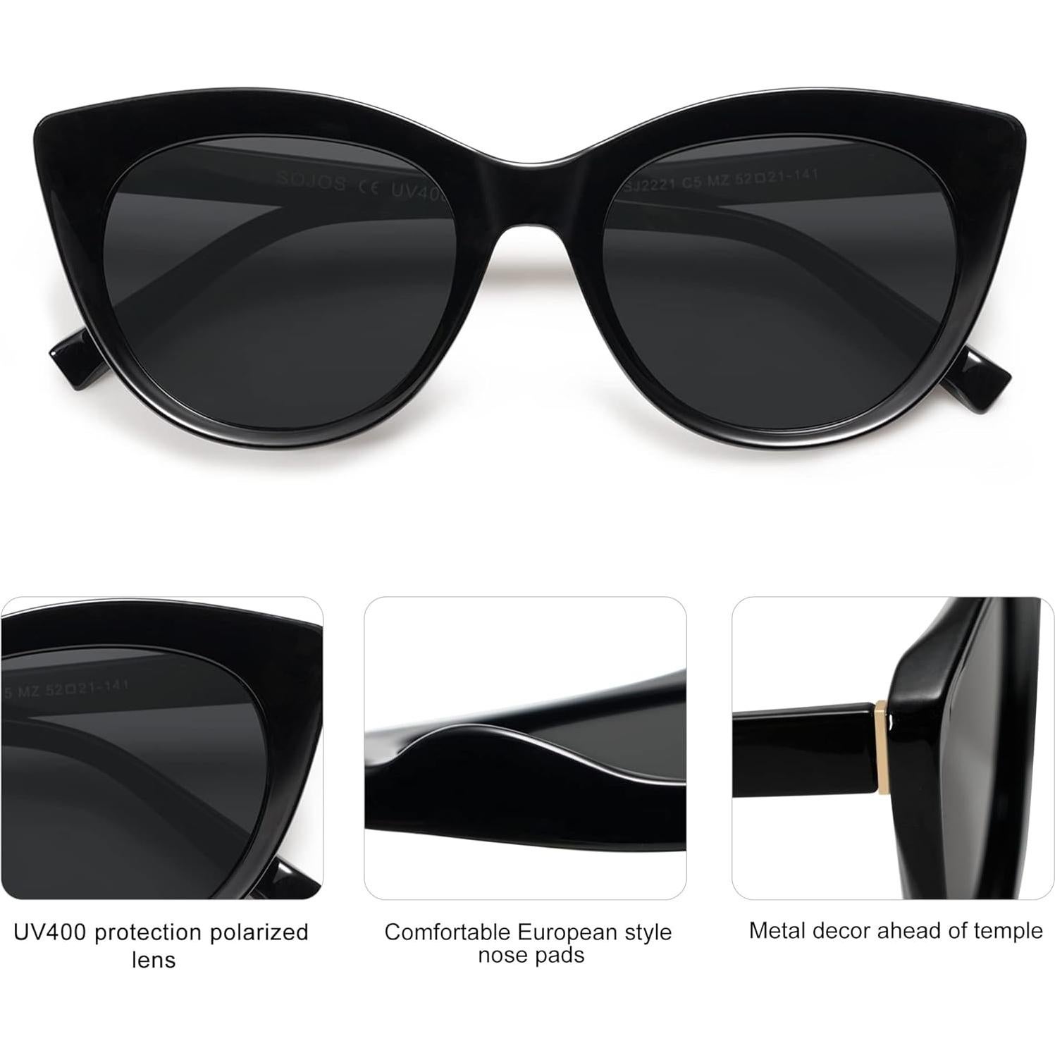 Gafas de sol polarizadas SojoS SJ2221 estilo ojo de gato