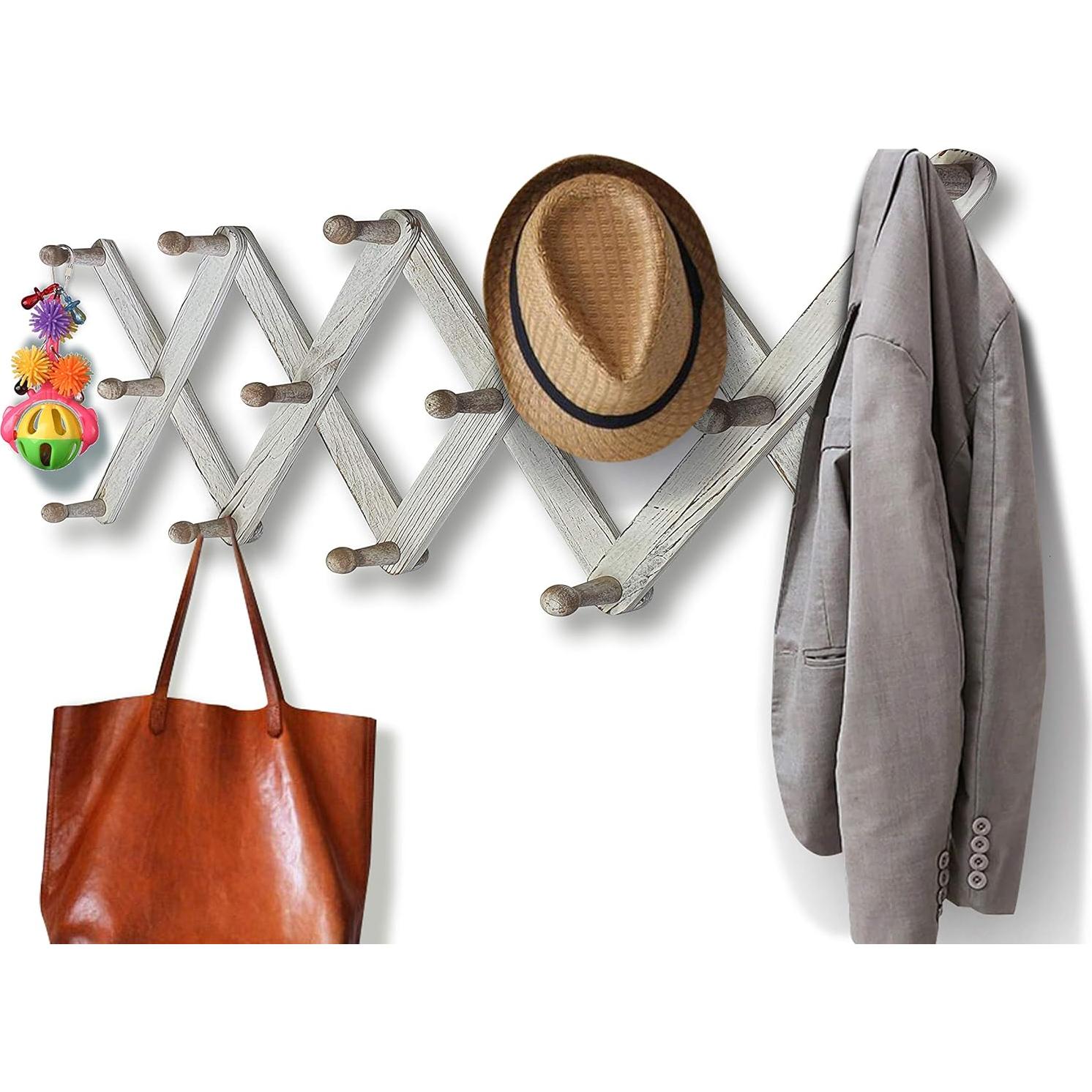 Perchero de Madera Expandible Mercurial Trade 14 Ganchos Blanco