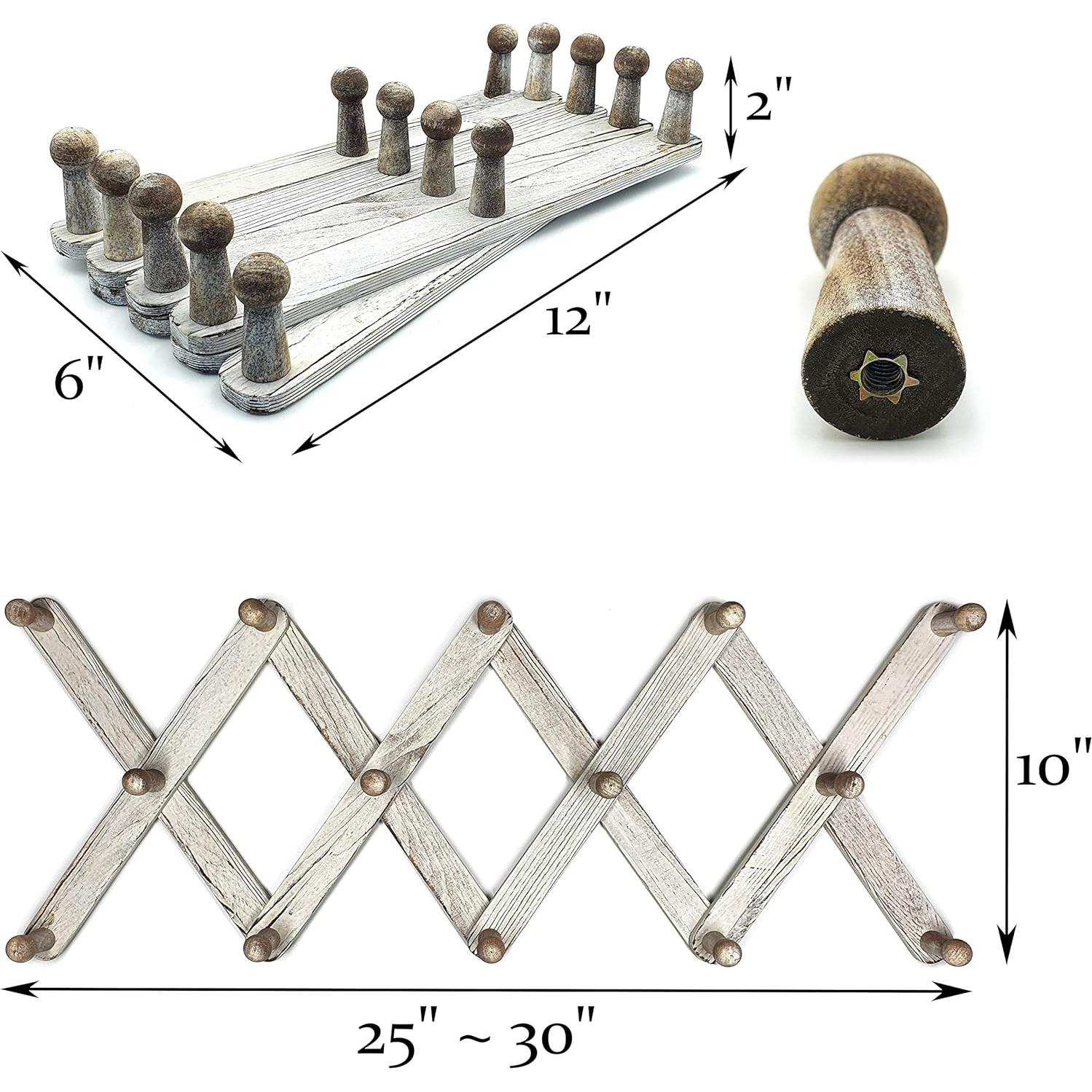 Perchero de Madera Expandible Mercurial Trade 14 Ganchos Blanco