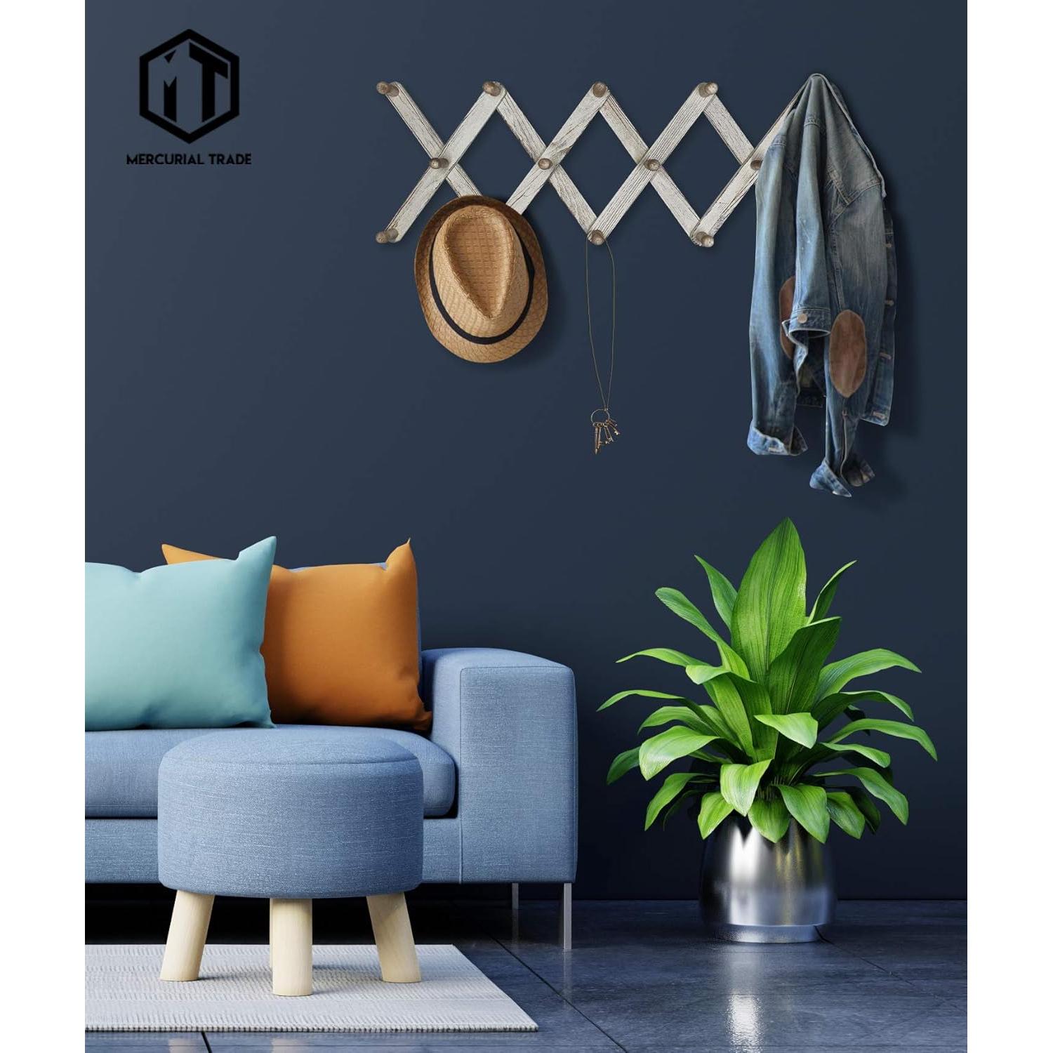 Perchero de Madera Expandible Mercurial Trade 14 Ganchos Blanco