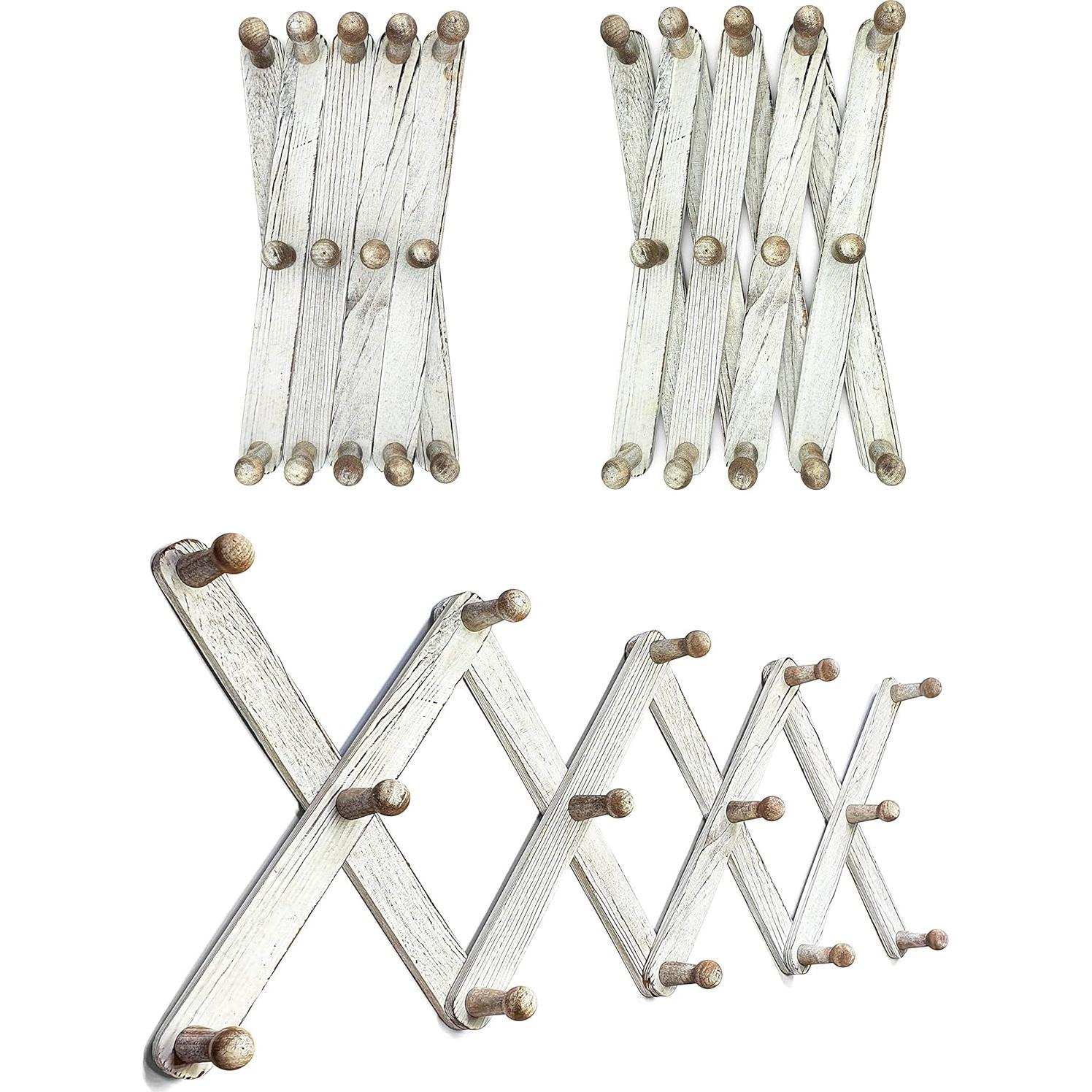 Perchero de Madera Expandible Mercurial Trade 14 Ganchos Blanco