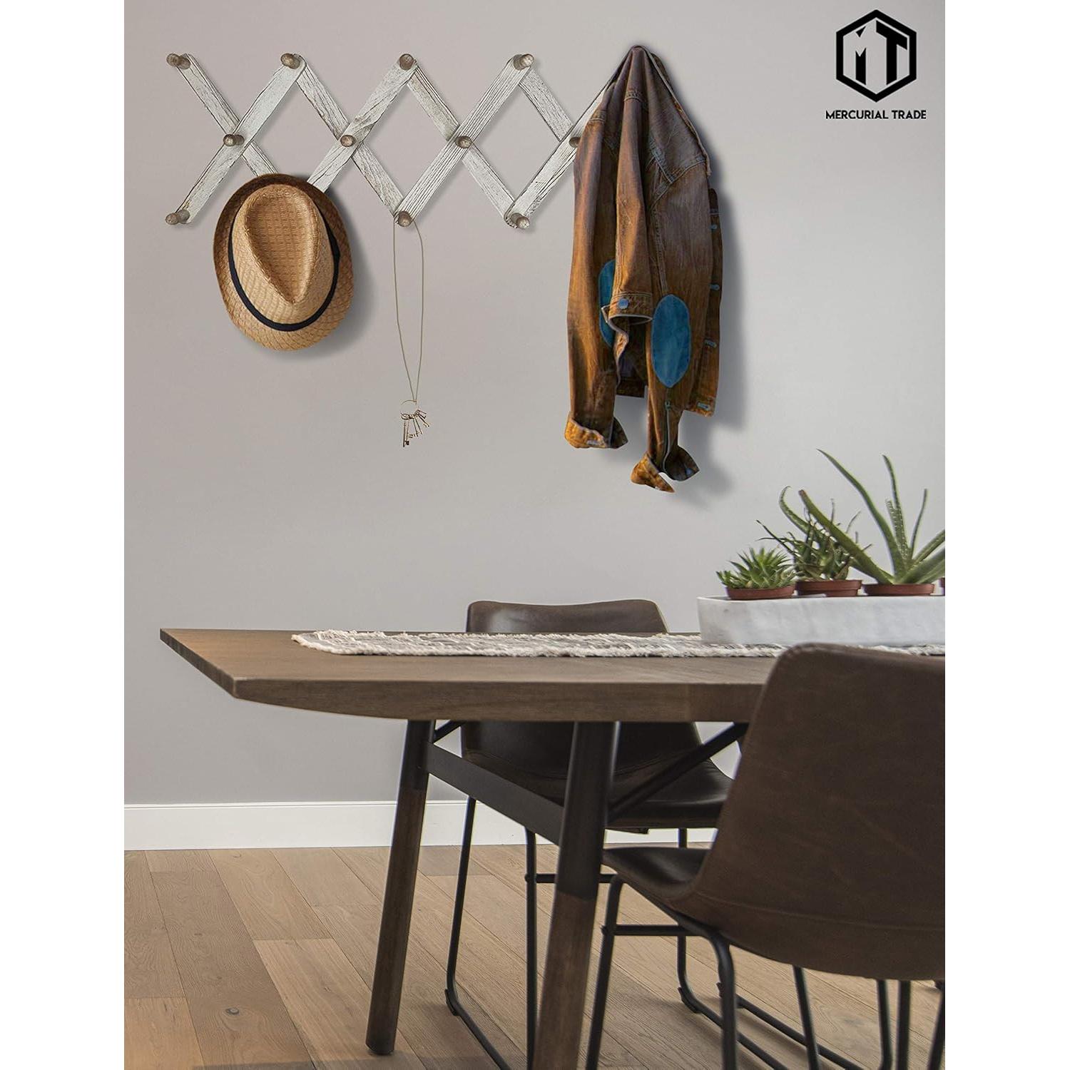 Perchero de Madera Expandible Mercurial Trade 14 Ganchos Blanco
