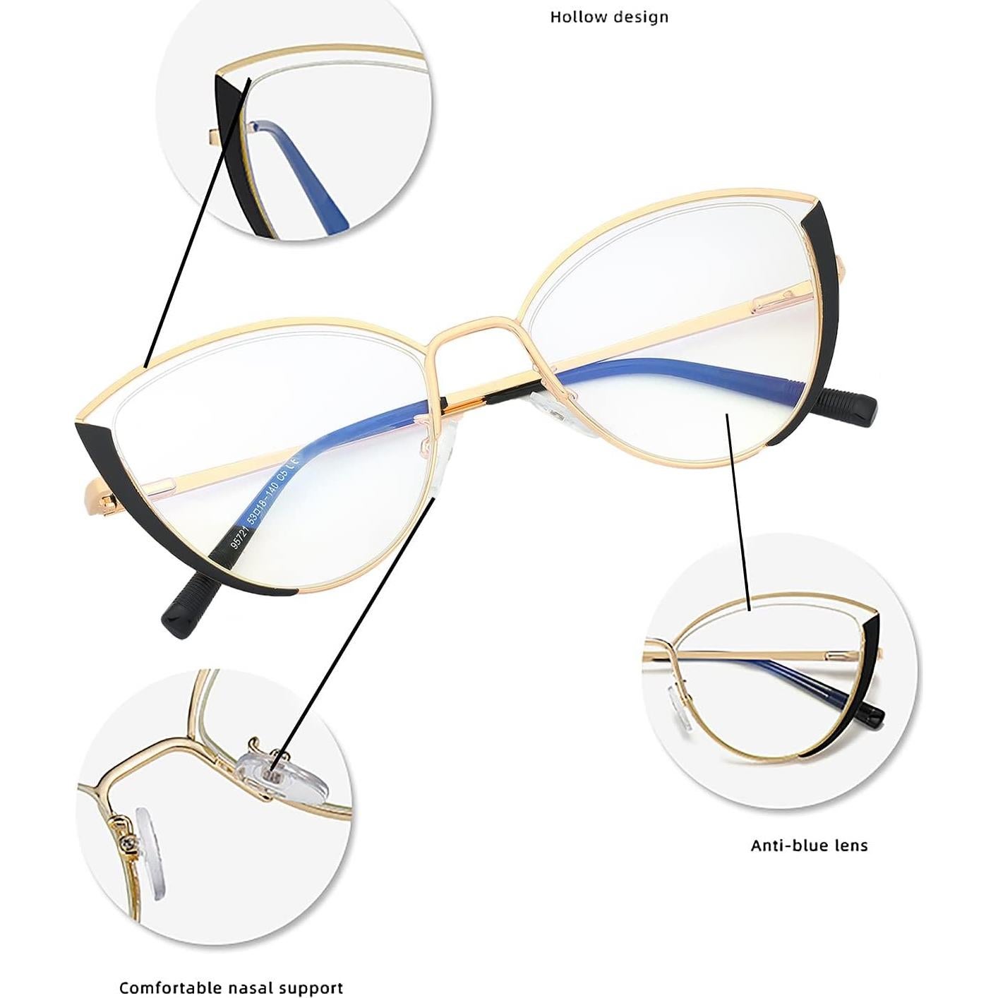 Gafas Ojo de Gato MORESHINE con Bloqueo Luz Azul Mujeres