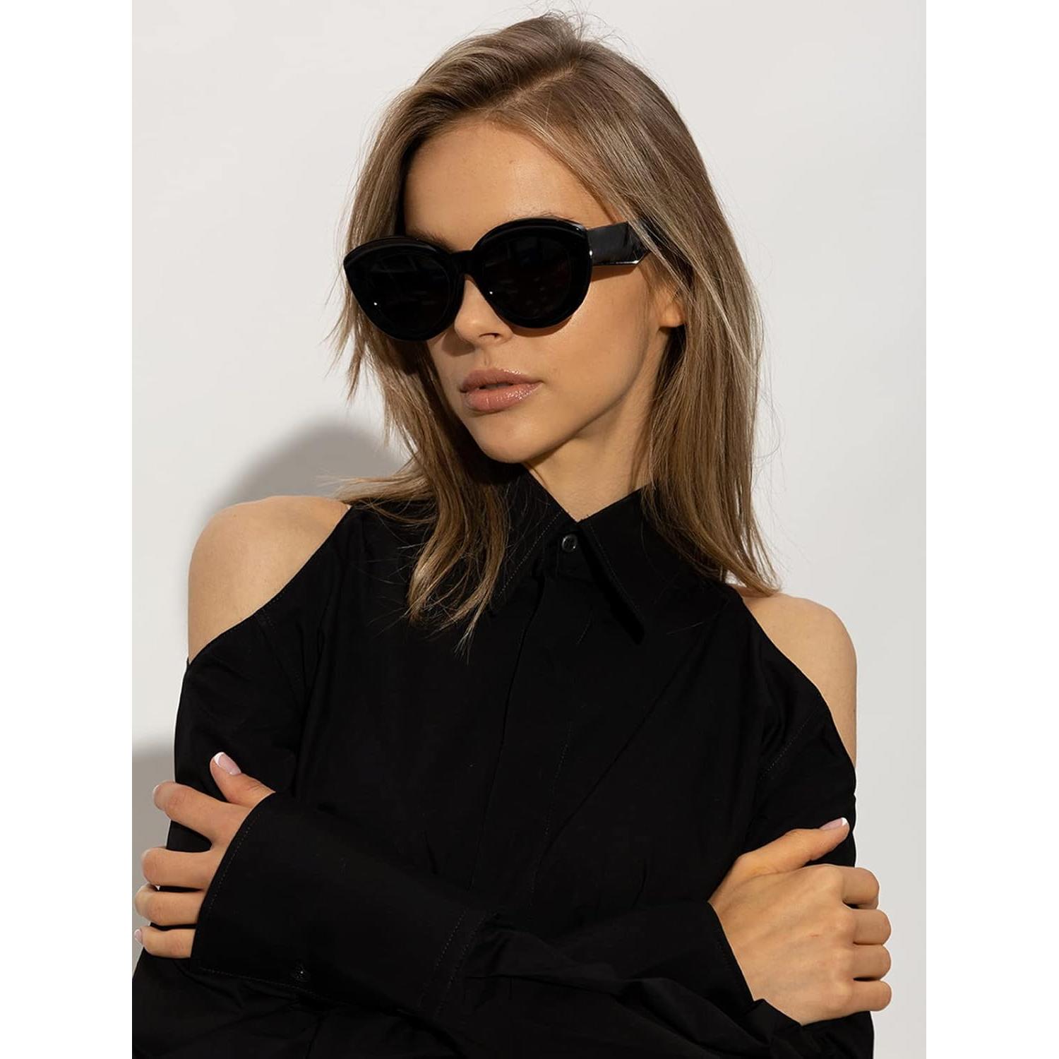 Gafas de Sol Cat Eye AIEYEZO Retro Gruesas para Mujeres
