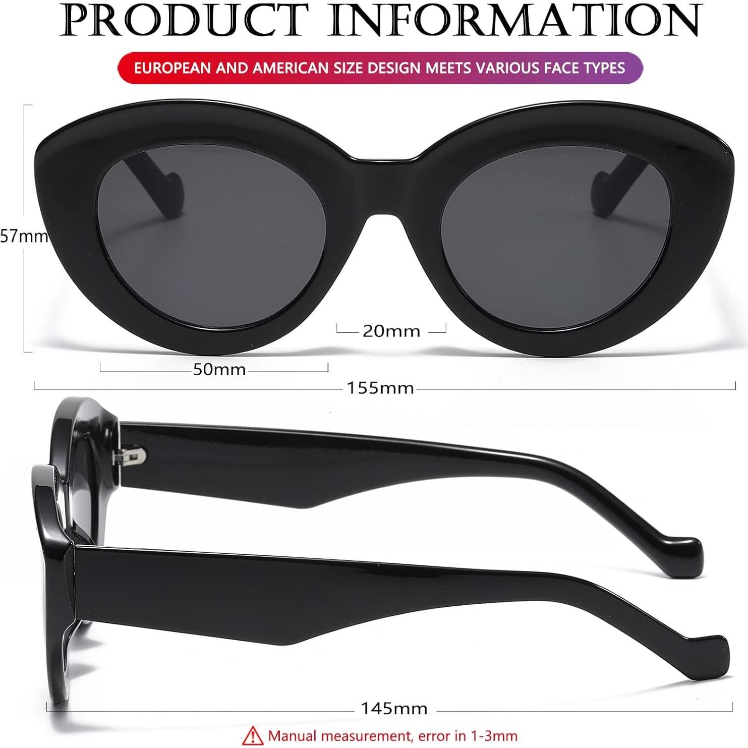 Gafas de Sol Cat Eye AIEYEZO Retro Gruesas para Mujeres