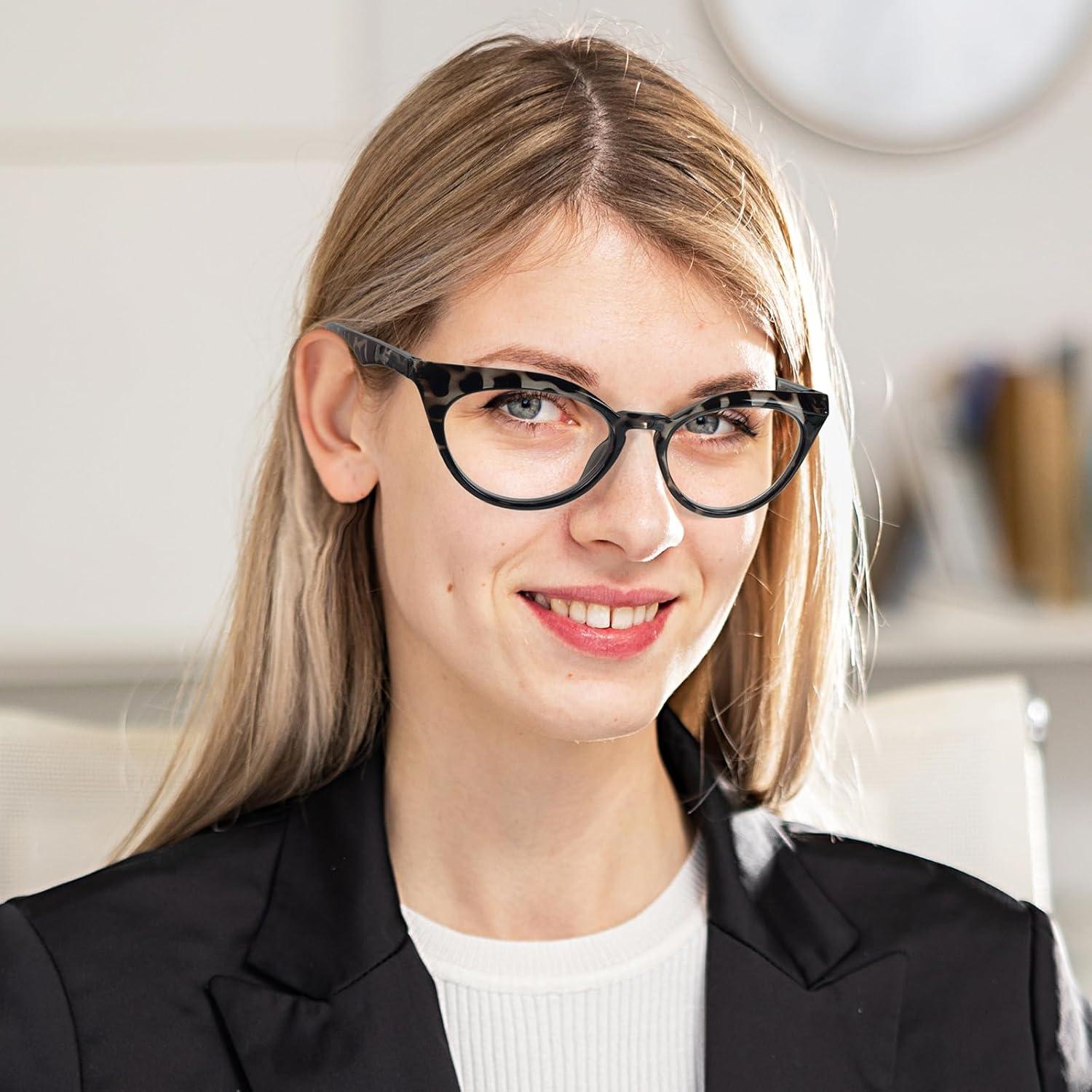 Gafas de Lectura Cat Eye DXYXYO 3 Pares con Bloqueo Luz Azul