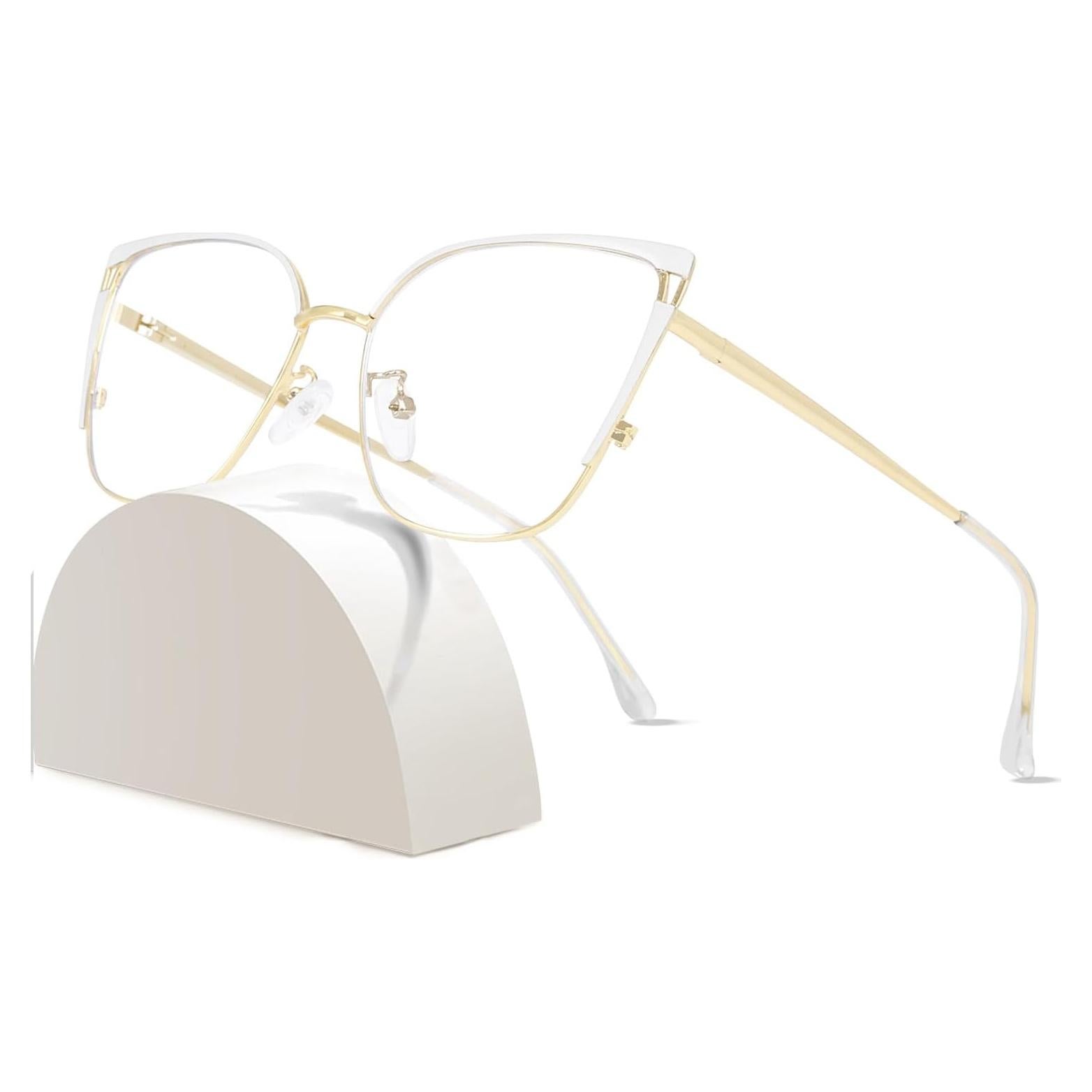 Gafas de luz azul estilo gato ROWCHIC con estuche y paño