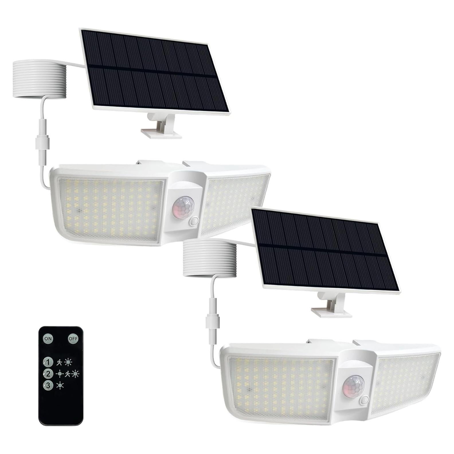 Focos Solares Cozeet 2PCS LED 6500K con Sensor de Movimiento