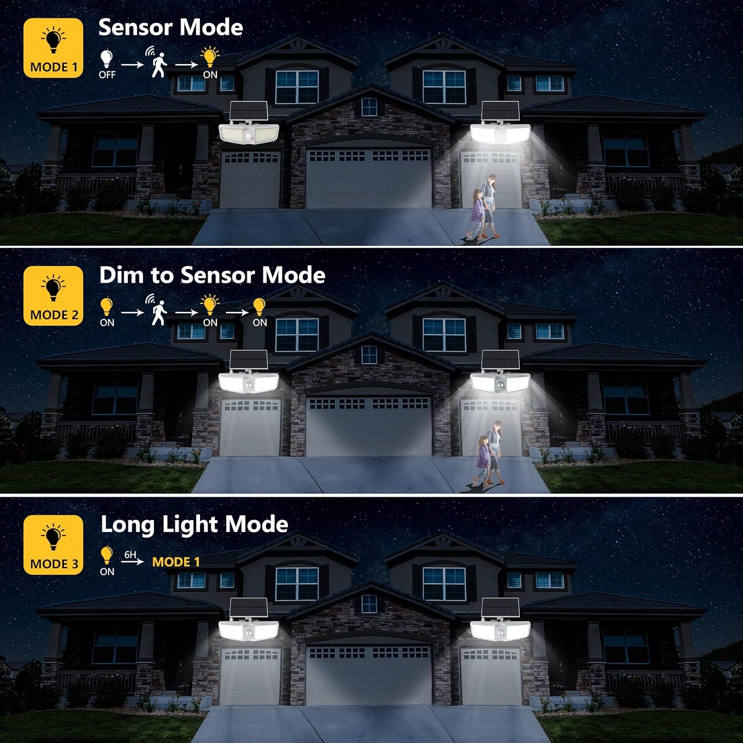 Focos Solares Cozeet 2PCS LED 6500K con Sensor de Movimiento