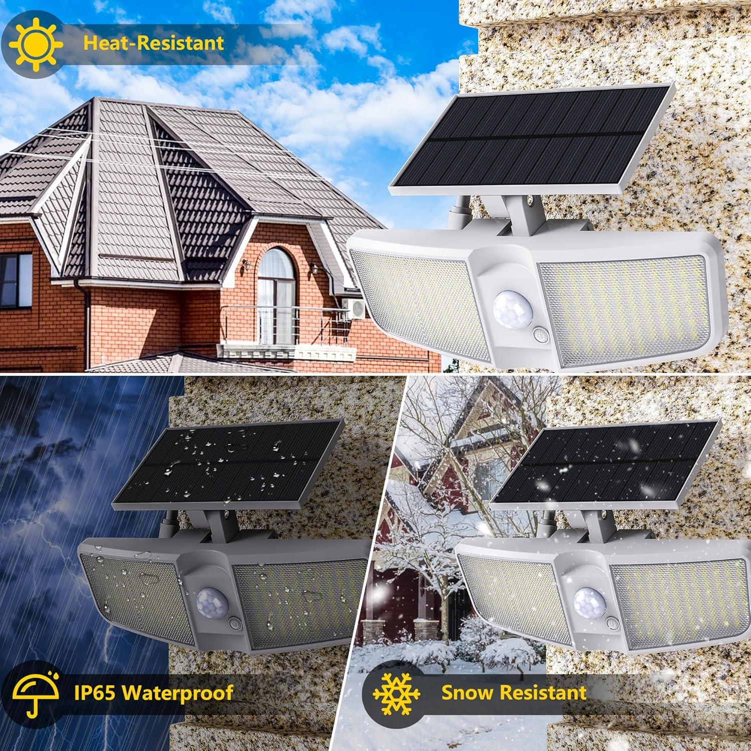 Focos Solares Cozeet 2PCS LED 6500K con Sensor de Movimiento