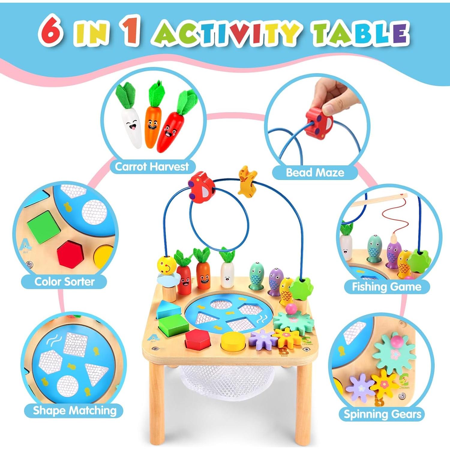 Mesa de Actividades Wingyz 6 en 1 Montessori Madera 29.85cm