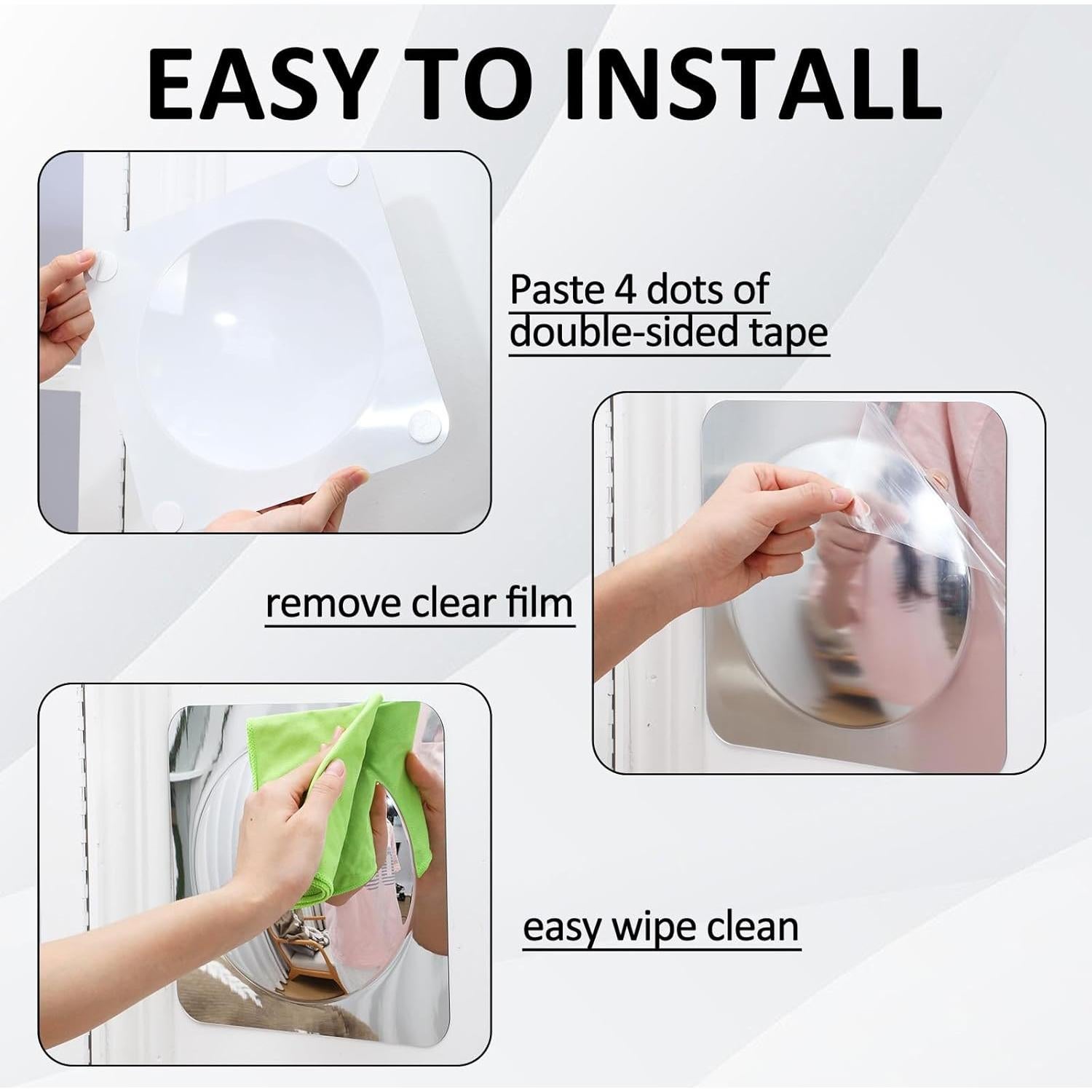 Paquete de 16 Espejos Sensoriales Acrílicos Handepo 25x25 cm