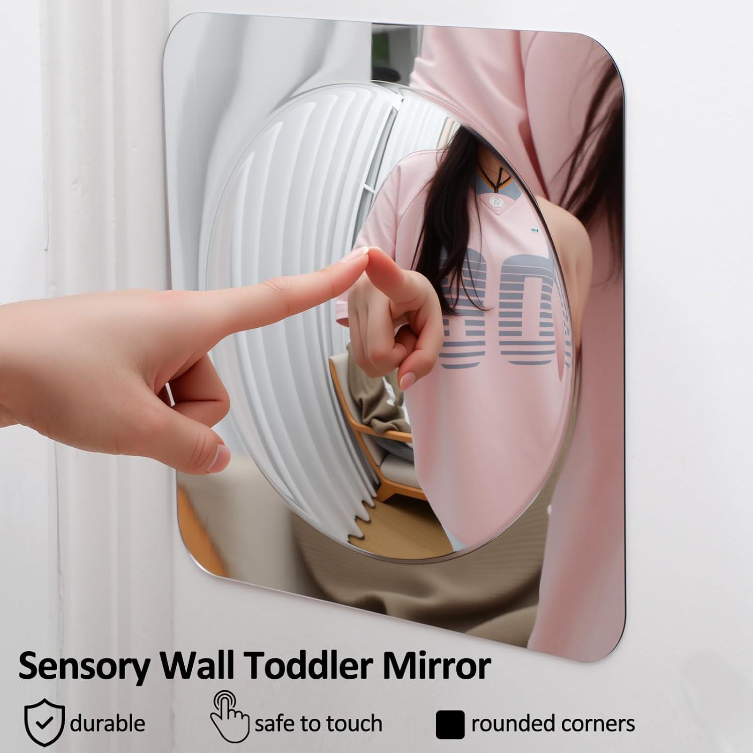 Paquete de 16 Espejos Sensoriales Acrílicos Handepo 25x25 cm