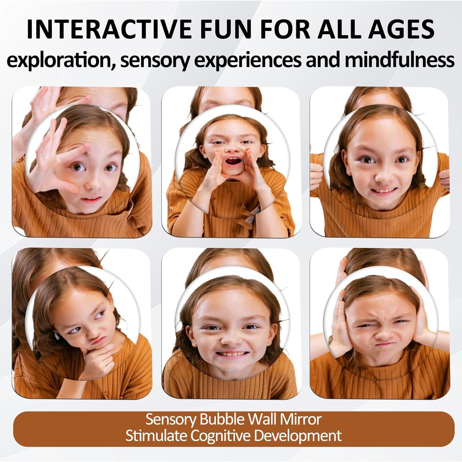 Paquete de 16 Espejos Sensoriales Acrílicos Handepo 25x25 cm