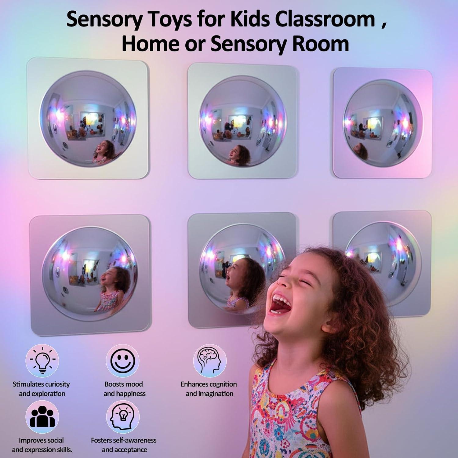 Paquete de 16 Espejos Sensoriales Acrílicos Handepo 25x25 cm