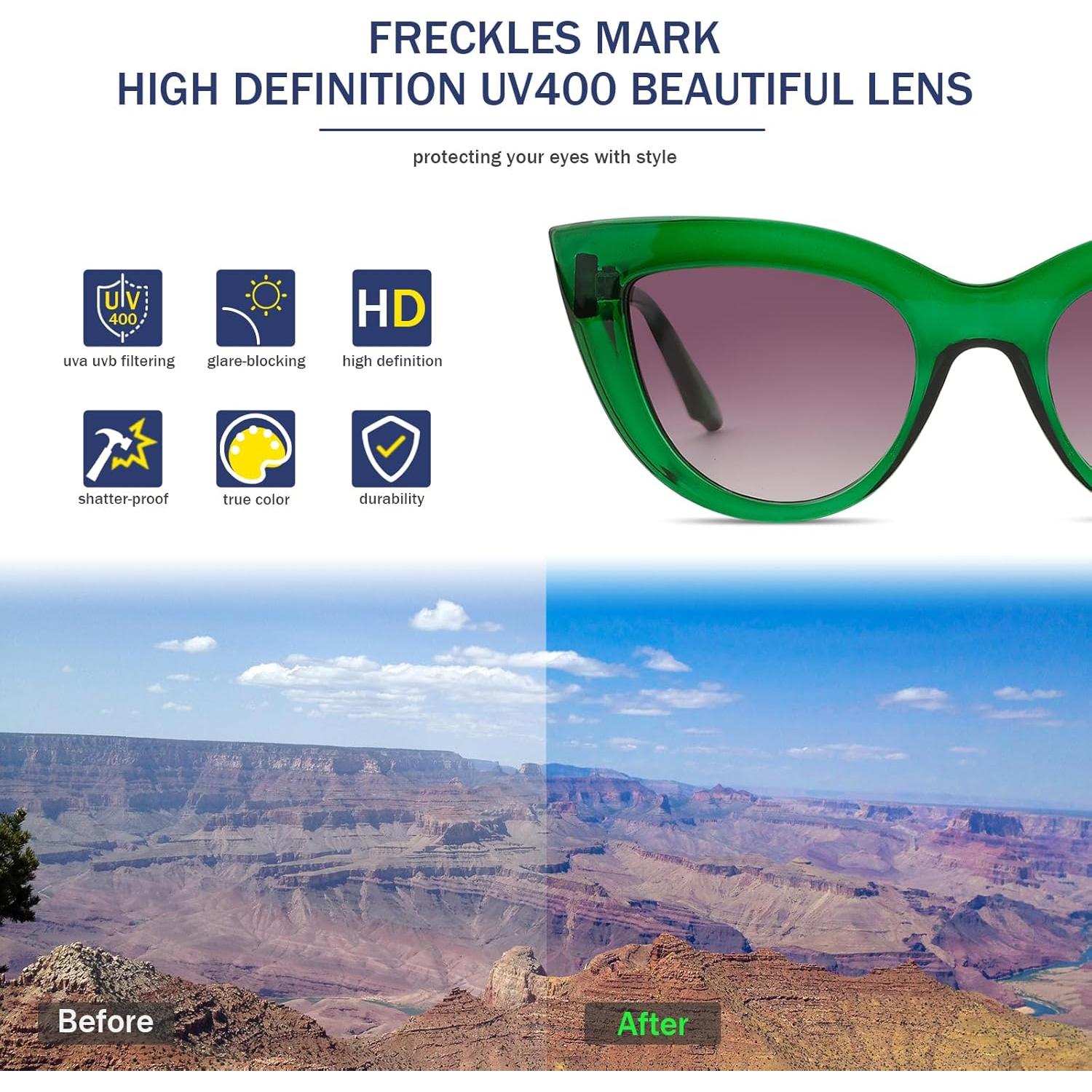 Gafas de sol cateye Freckles Mark UV400 para mujeres