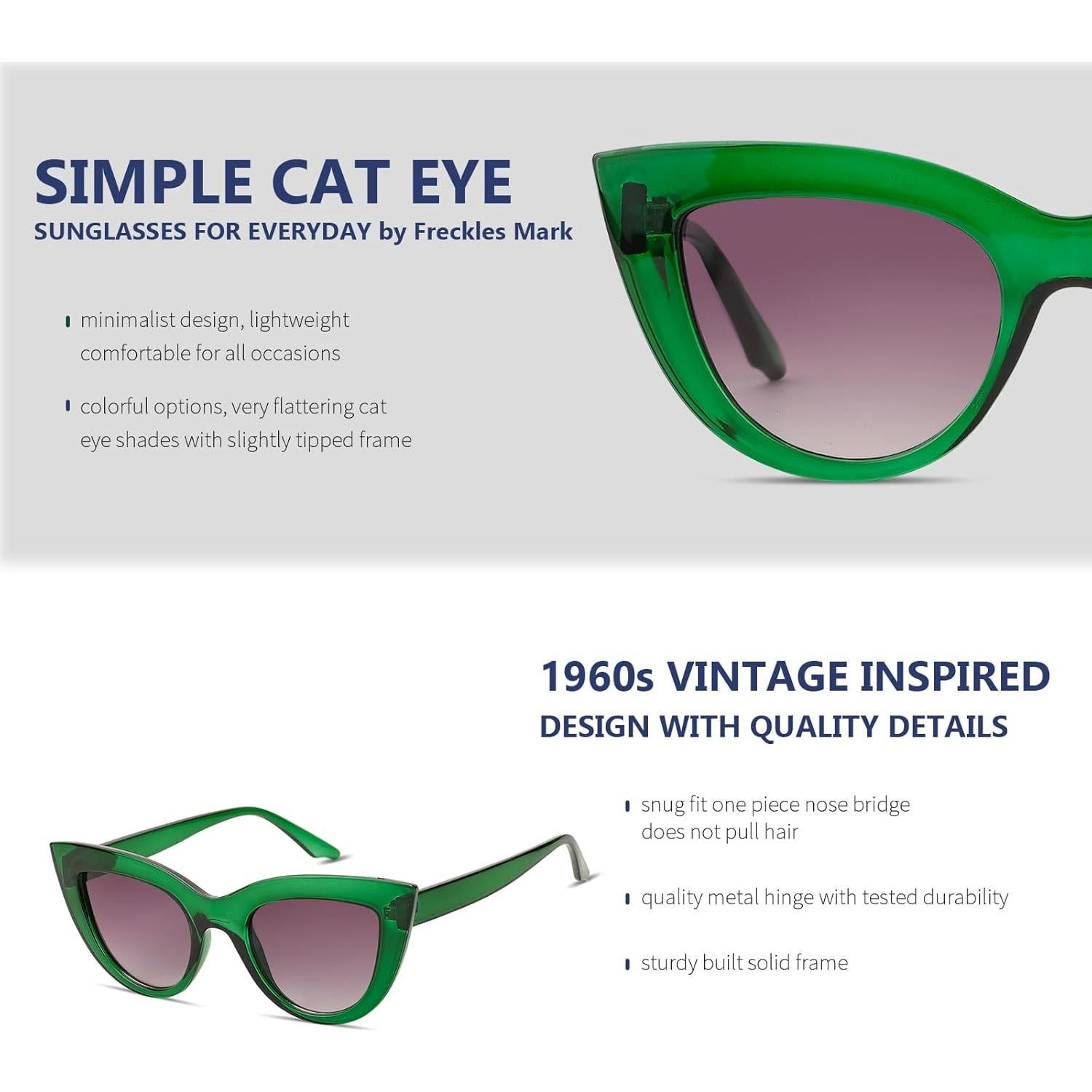 Gafas de sol cateye Freckles Mark UV400 para mujeres