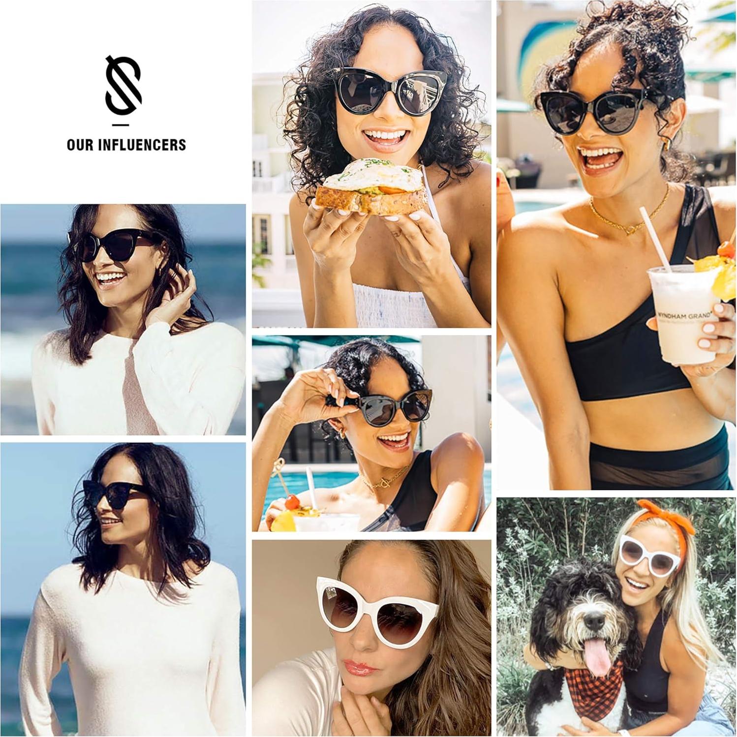 Gafas de sol cateye SojoS SJ2074 UV400 para mujeres
