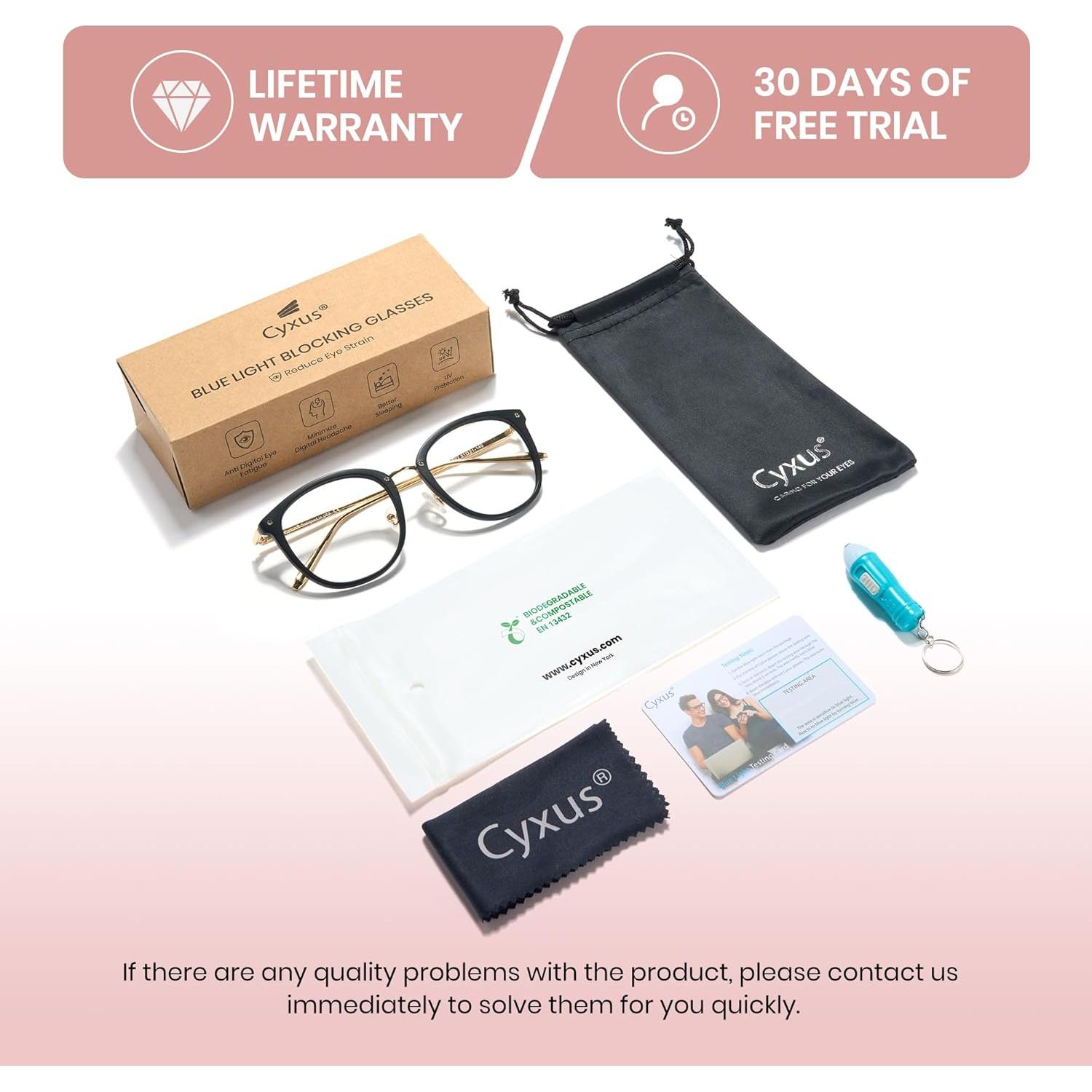 Gafas de Luz Azul Cyxus Ojo de Gato para Mujeres UV