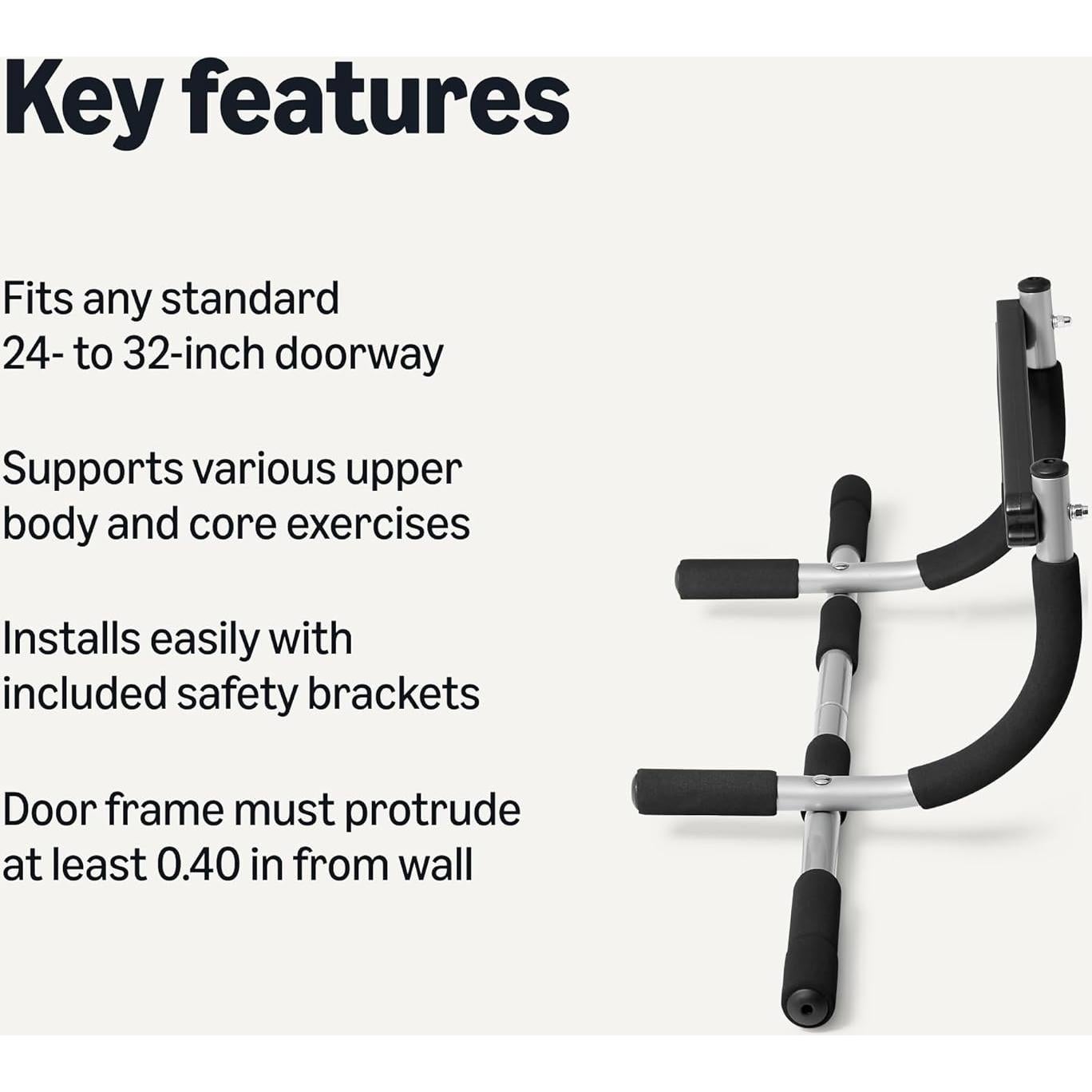Barra de Dominadas Multi-Agarradera Amazon Basics, 199.58 kg