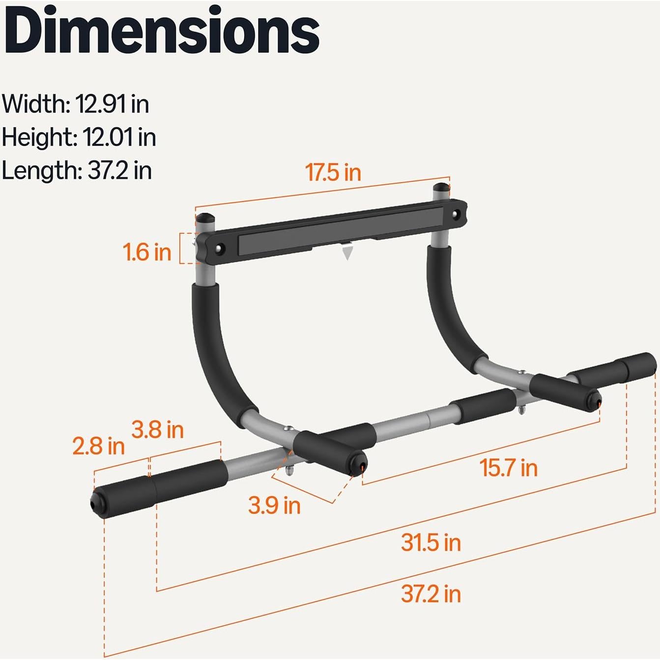 Barra de Dominadas Multi-Agarradera Amazon Basics, 199.58 kg