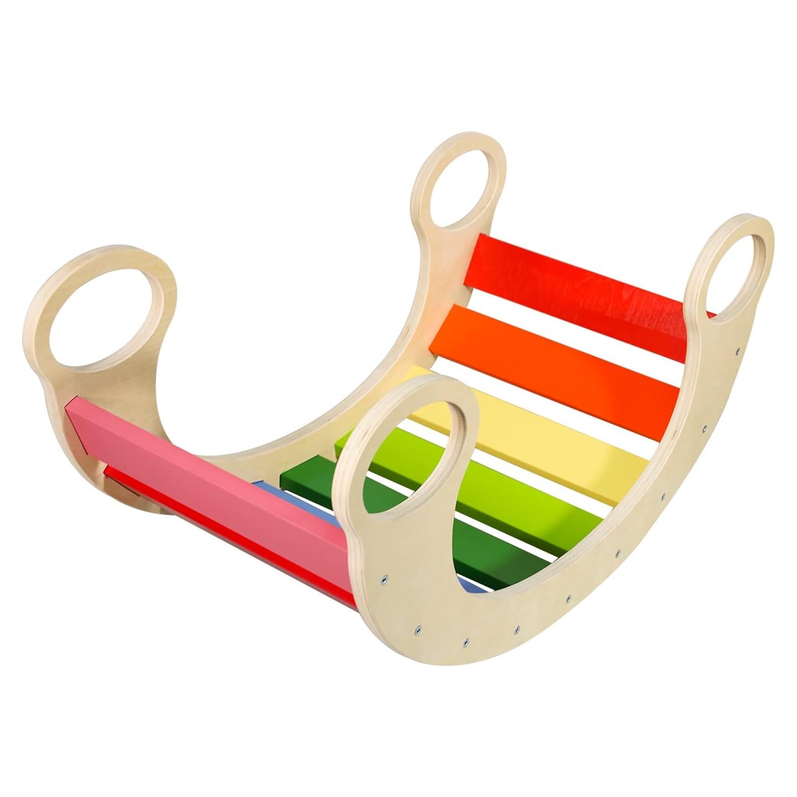 Balancín de Madera Arcoíris Waldorf - Juguete Creativo 73.9x39.1cm