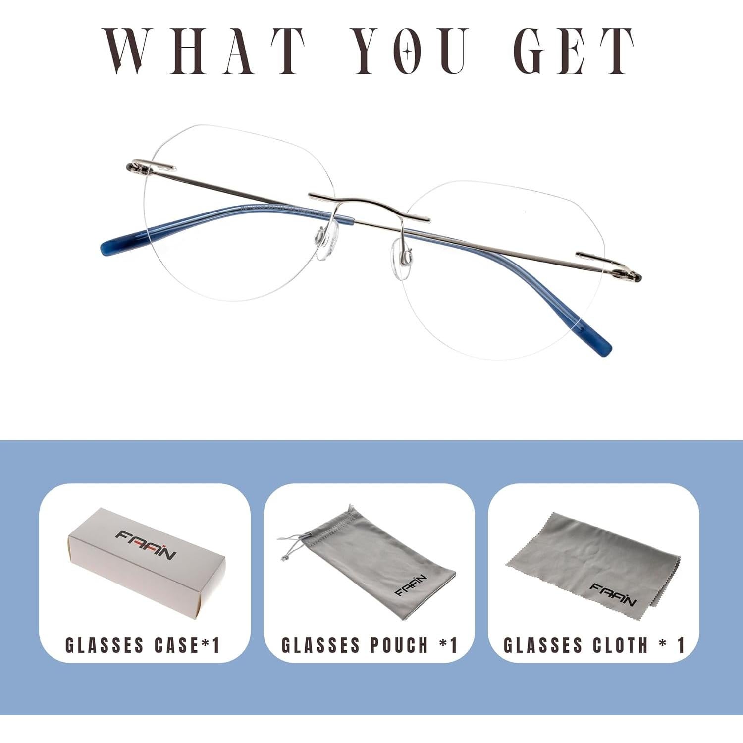 Montura Gafas Titanio Redondas Unisex Plata Ligera