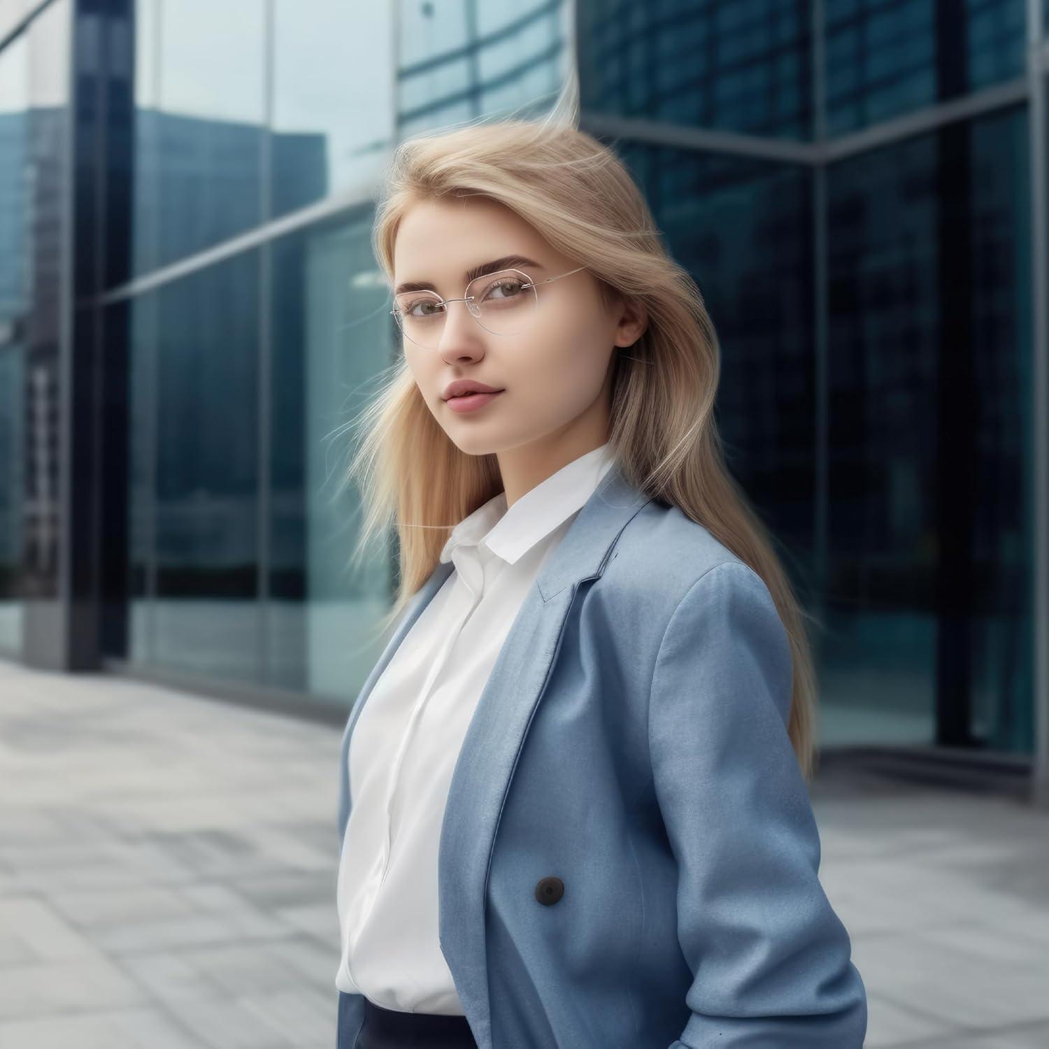 Montura Gafas Titanio Redondas Unisex Plata Ligera