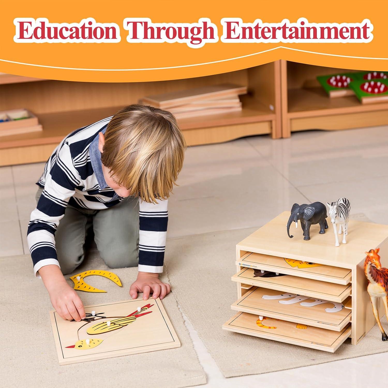 Armario de Rompecabezas de Animales Montessori Outlet 26x22.7 cm