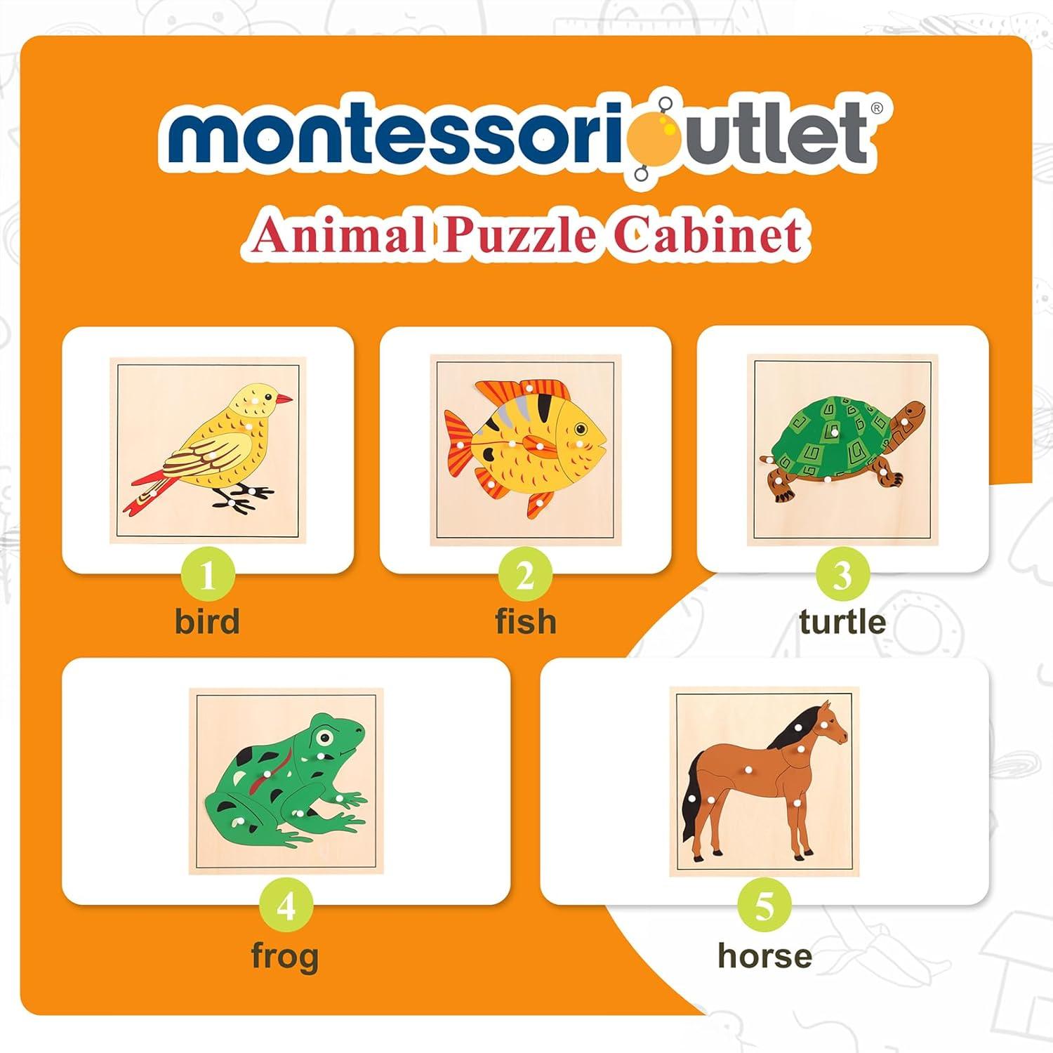 Armario de Rompecabezas de Animales Montessori Outlet 26x22.7 cm