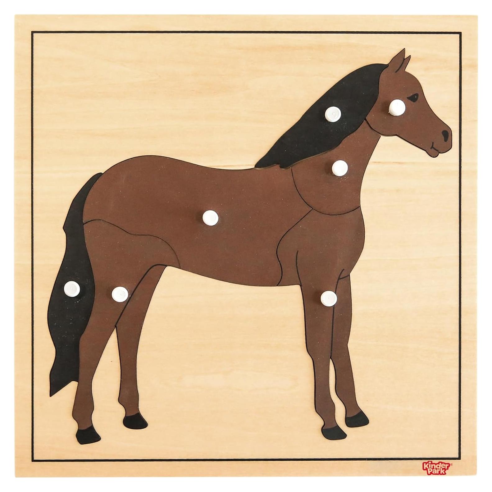 Rompecabezas Montessori de Madera Kinder Park Caballo 24x24cm