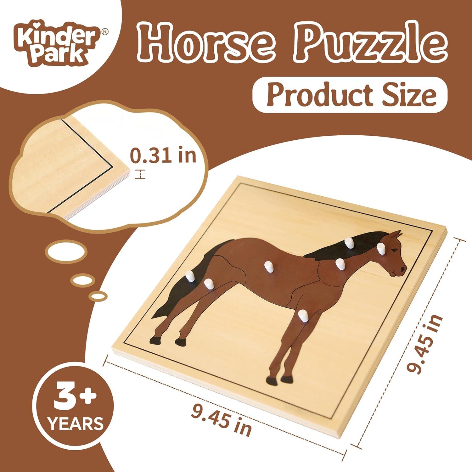 Rompecabezas Montessori de Madera Kinder Park Caballo 24x24cm