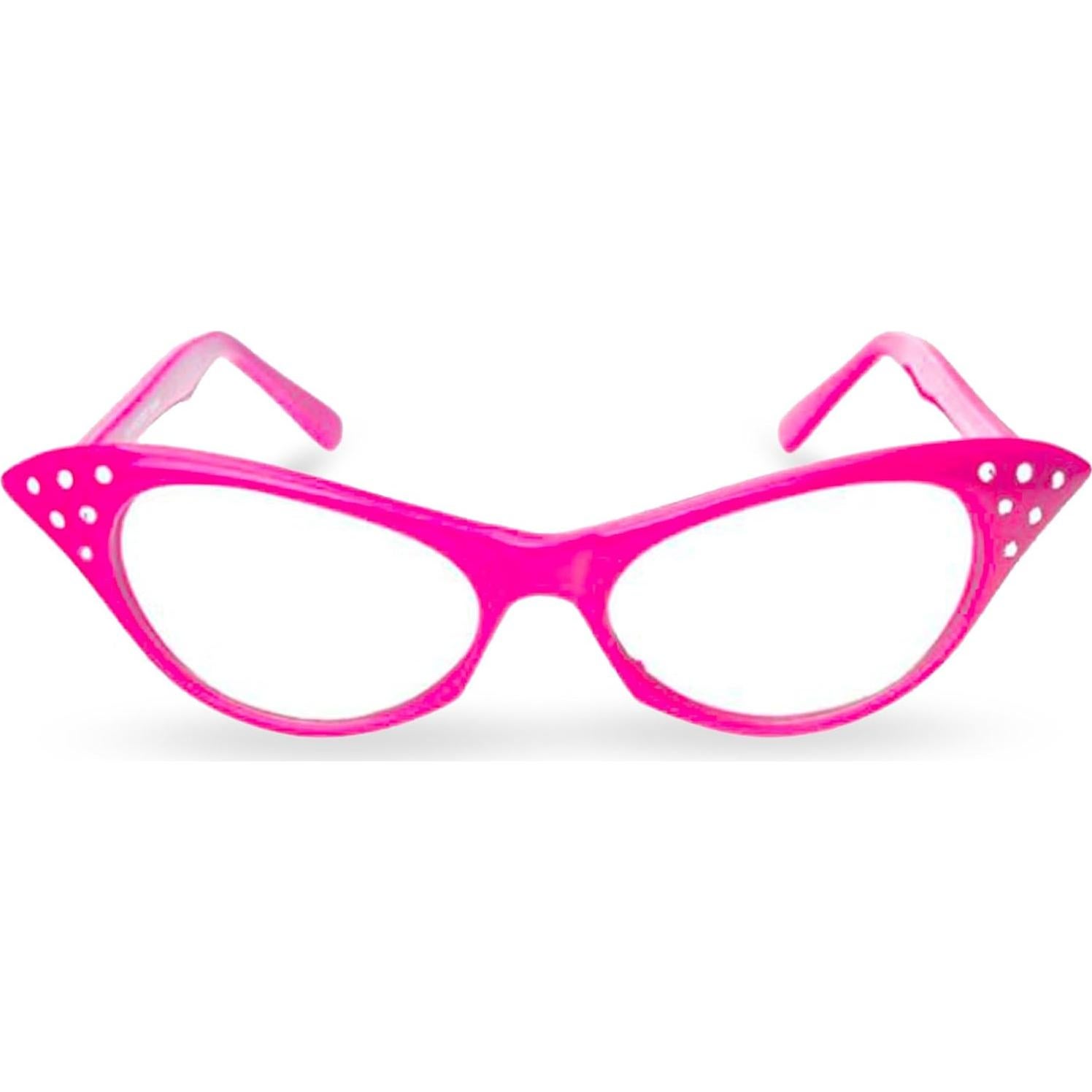 Gafas de disfraz de gato rosa y blanco con strass - 2 pares