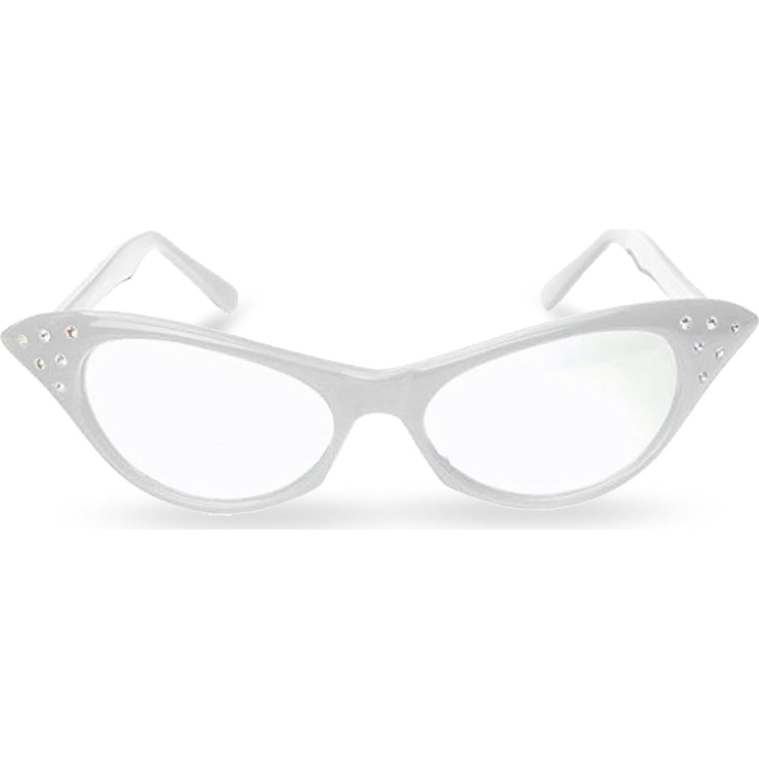 Gafas de disfraz de gato rosa y blanco con strass - 2 pares