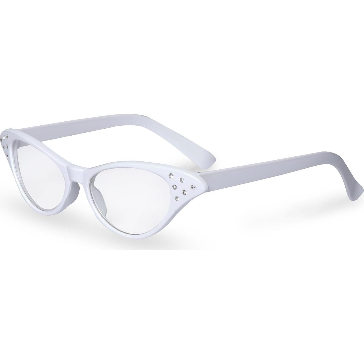 Gafas de disfraz de gato rosa y blanco con strass - 2 pares