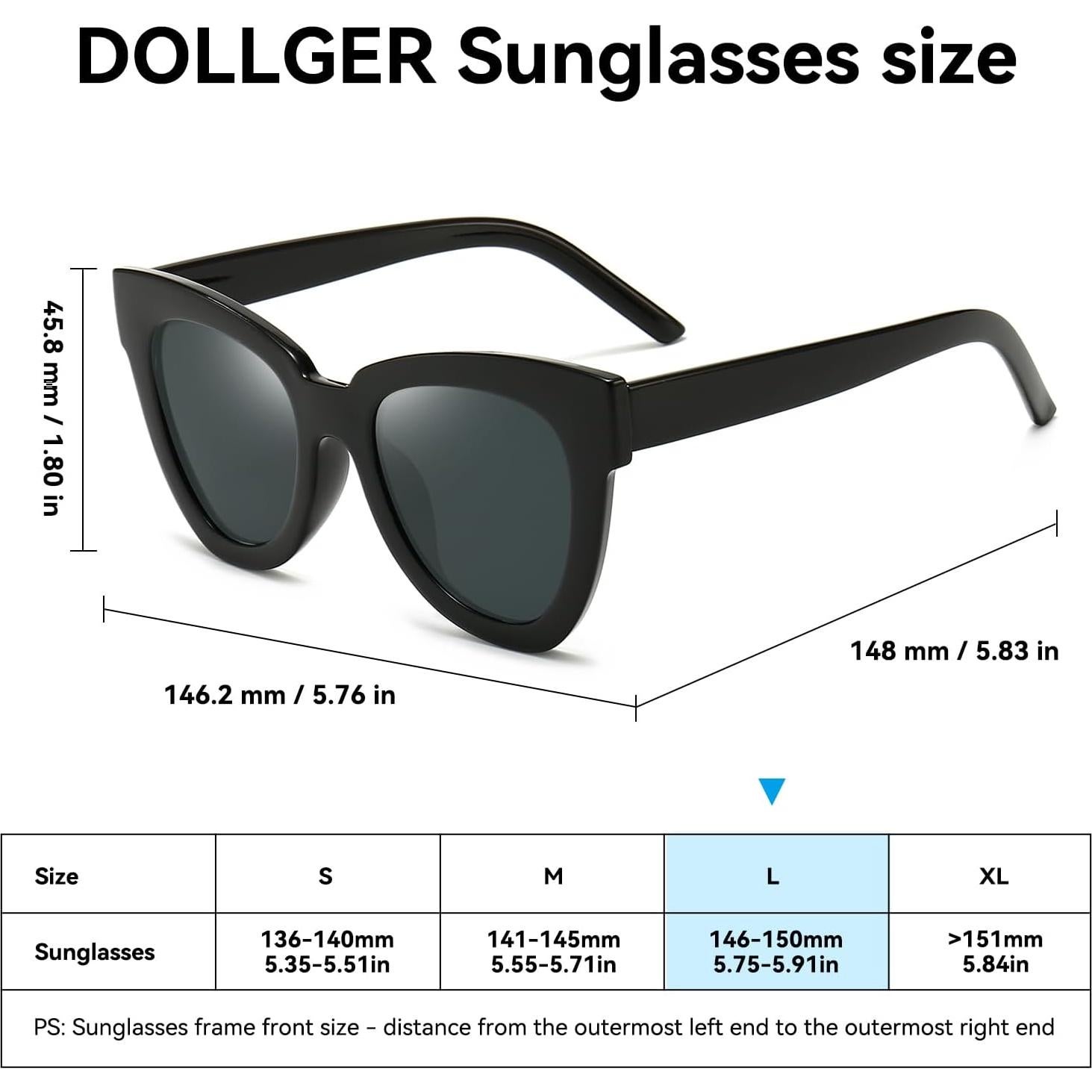 Gafas de sol ojo de gato retro para mujer Marco negro UV400