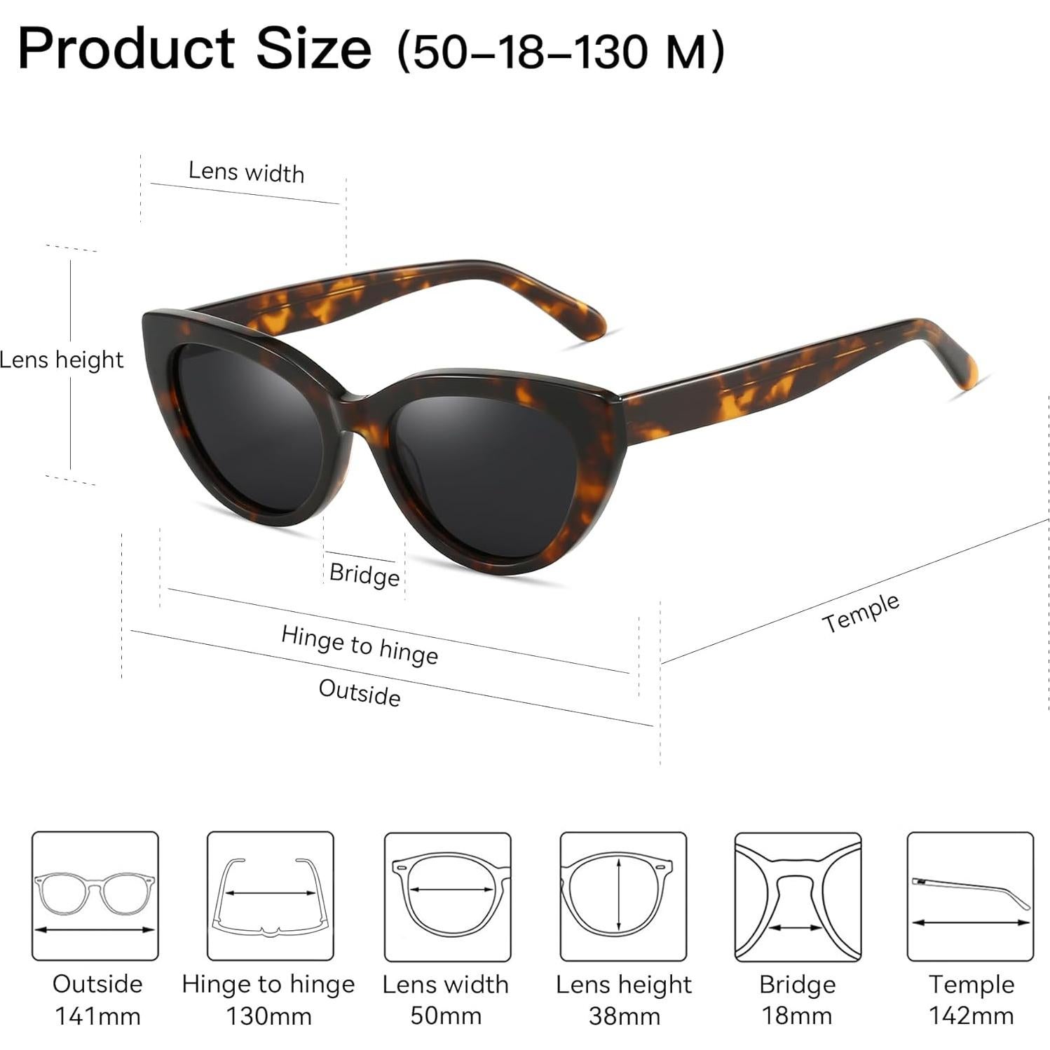 Gafas de sol ZENOTTIC Cat-Eye UV400 para mujeres