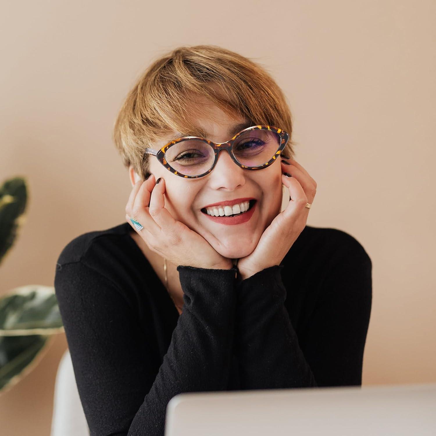 Gafas LJCZKA Ojo de Gato Bloqueadoras Luz Azul Mujeres
