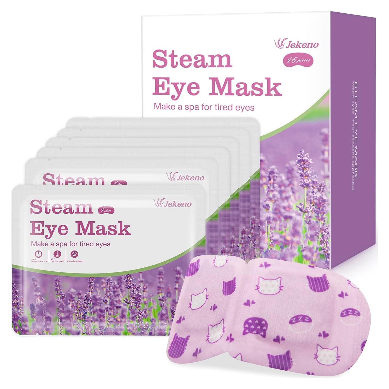 Mascarilla de Ojos de Vapor Jekeno 16 Paquetes Lavanda