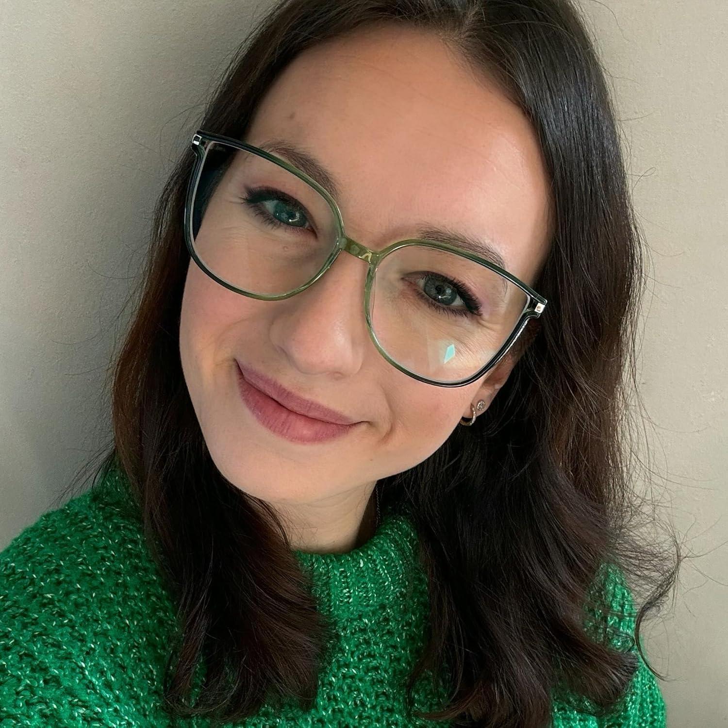 Gafas bloqueadoras luz azul Zeelool TR90 ojo de gato verde