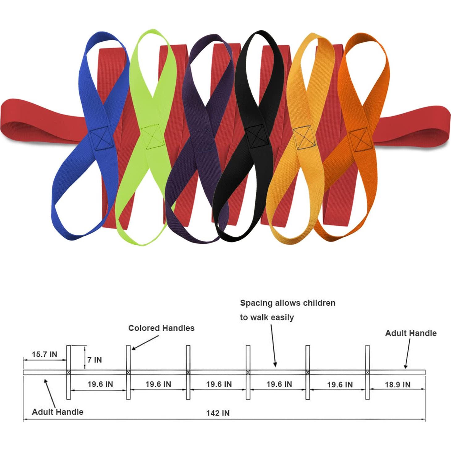 Cuerda de Caminata para Niños Coobbar 3.7m 12 Niños 2 Maestros