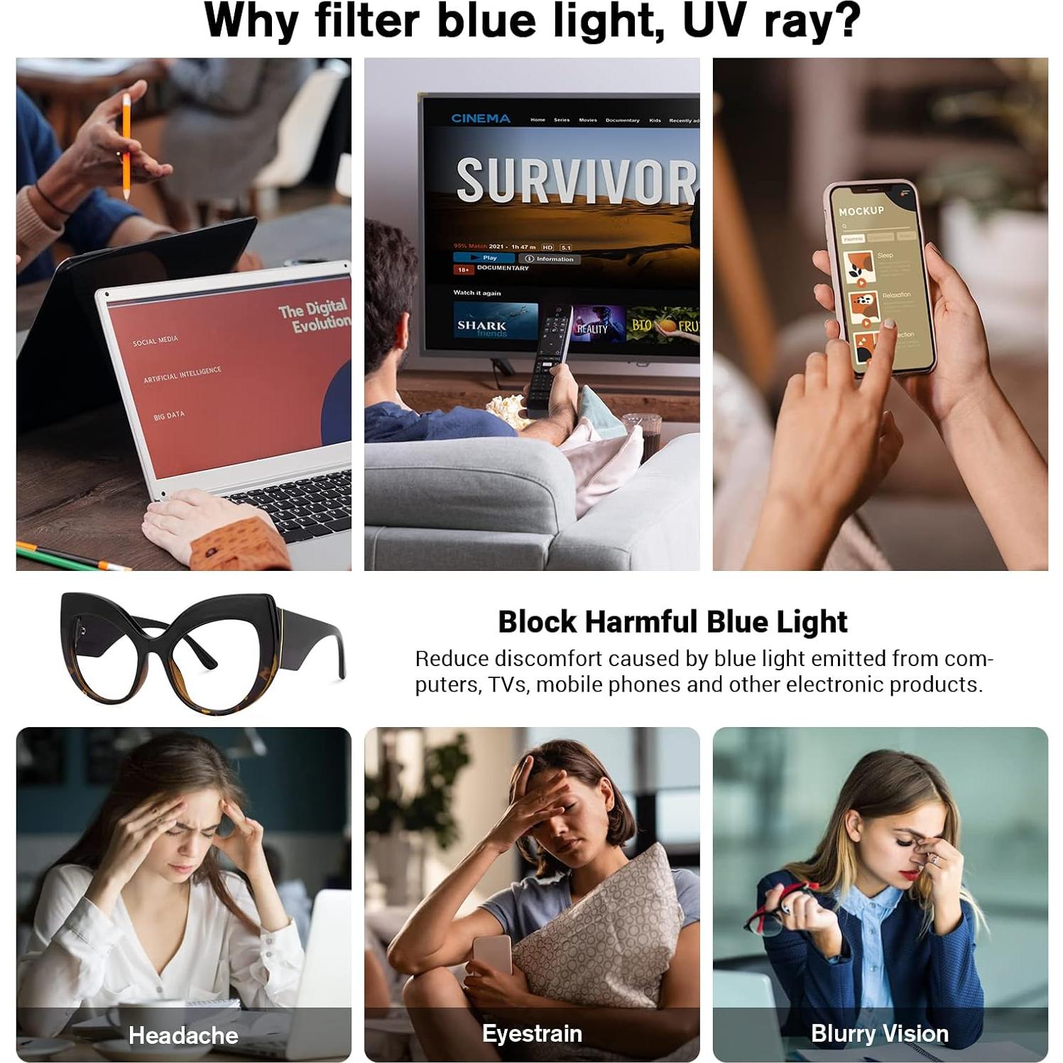 Gafas Cat Eye VOOGLAM VFP0183 Bloqueo Luz Azul Mujeres