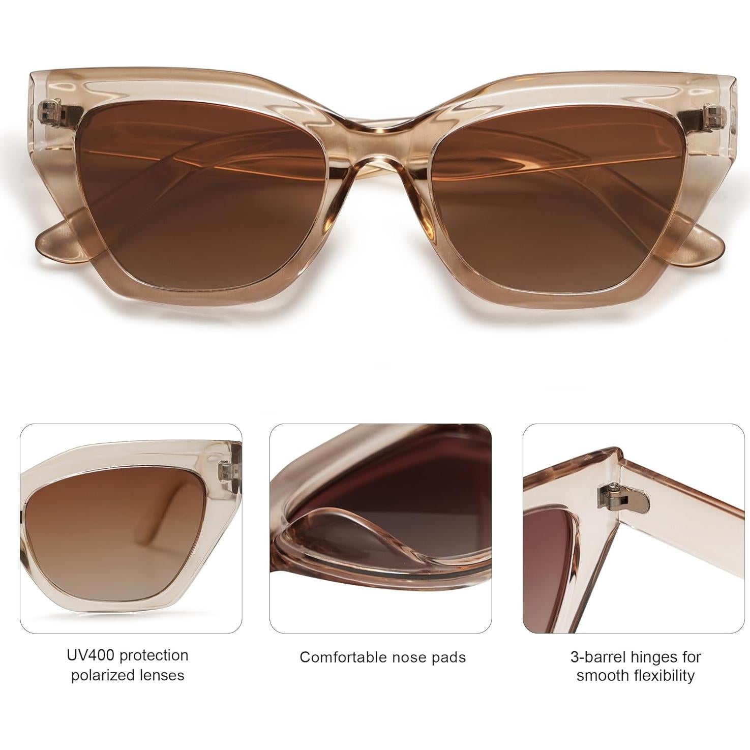 Gafas de sol cuadradas SOJOS polarizadas UV400 para unisex