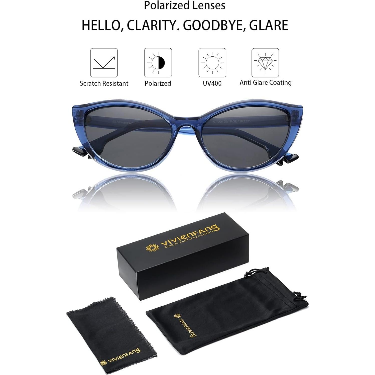 Gafas de sol ojo de gato VF2219 polarizadas para mujeres