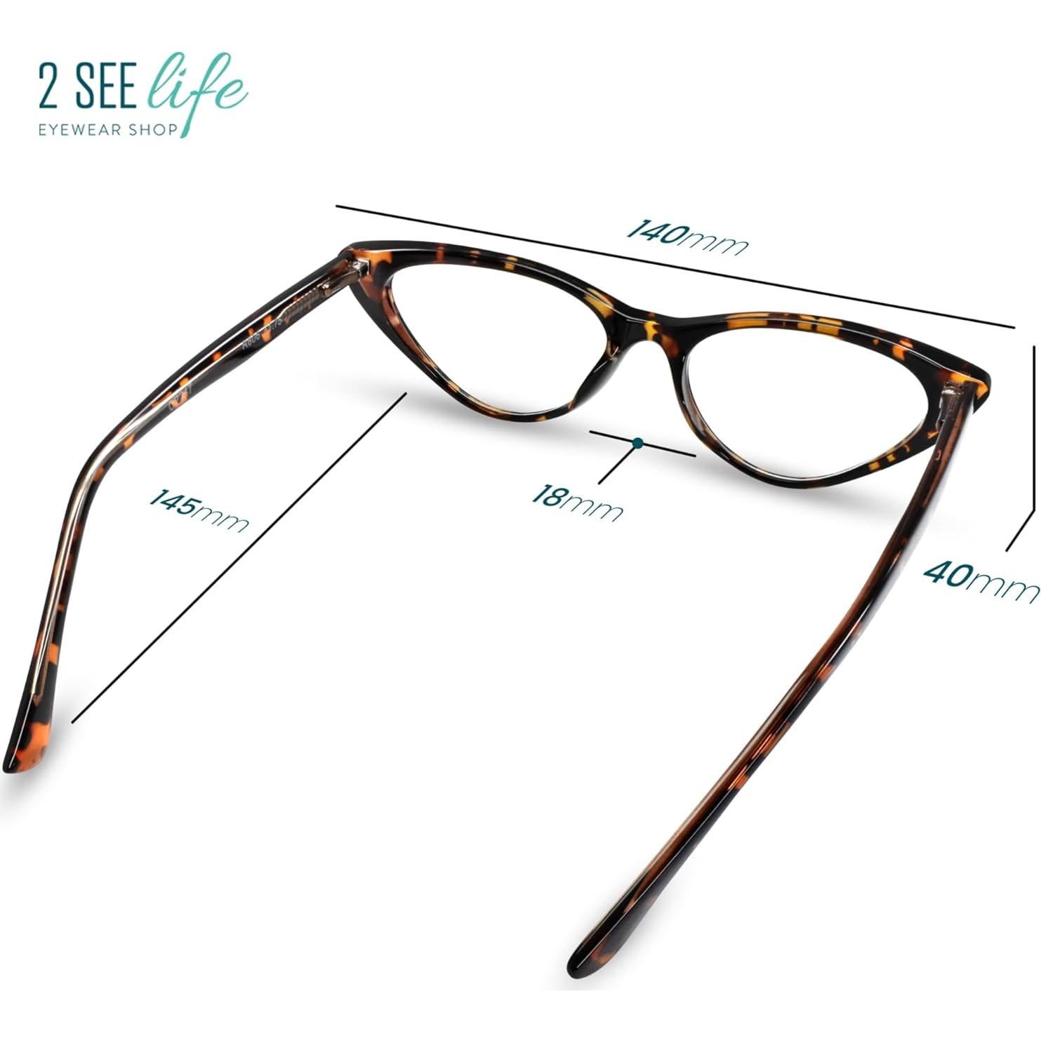 Gafas de lectura 2SeeLife carey 1.5x modernas para mujeres