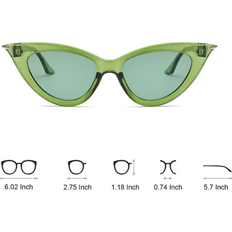 Gafas de sol OZPYKAE ojo de gato verde oliva para mujeres