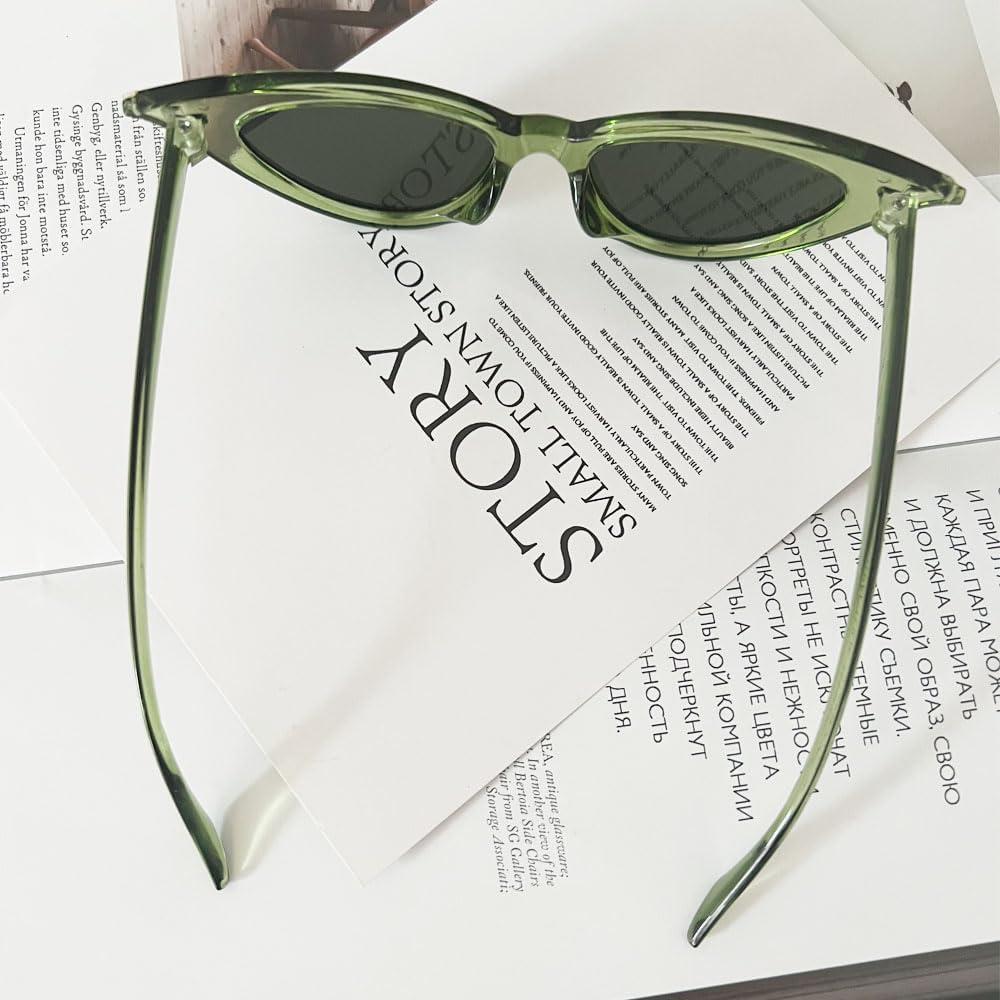 Gafas de sol OZPYKAE ojo de gato verde oliva para mujeres